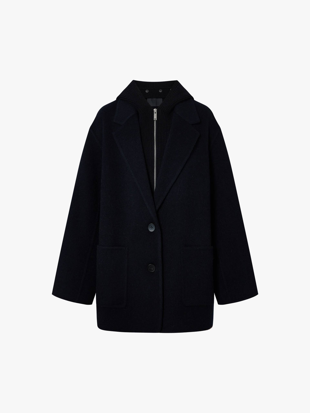Wool Blend Hooded Coat
