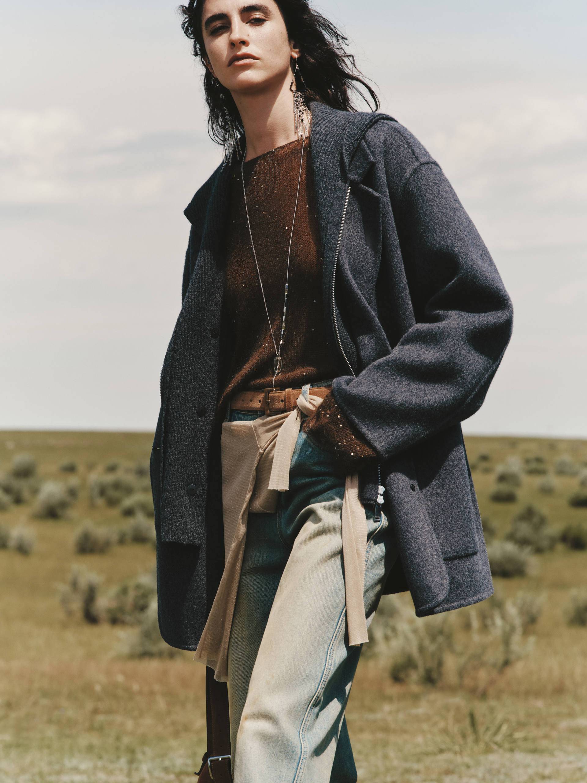Wool Blend Hooded Coat