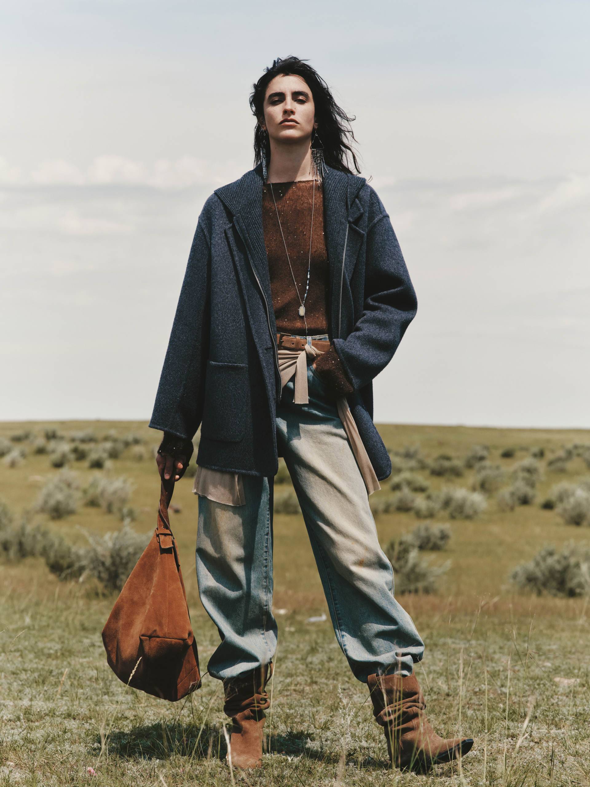 Wool Blend Hooded Coat