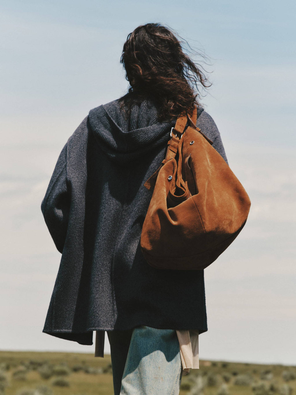 Wool Blend Hooded Coat