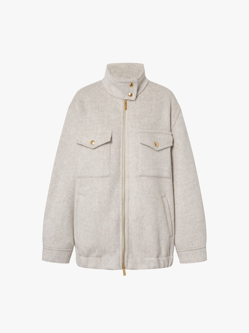 Wool Blend Zipper Coat