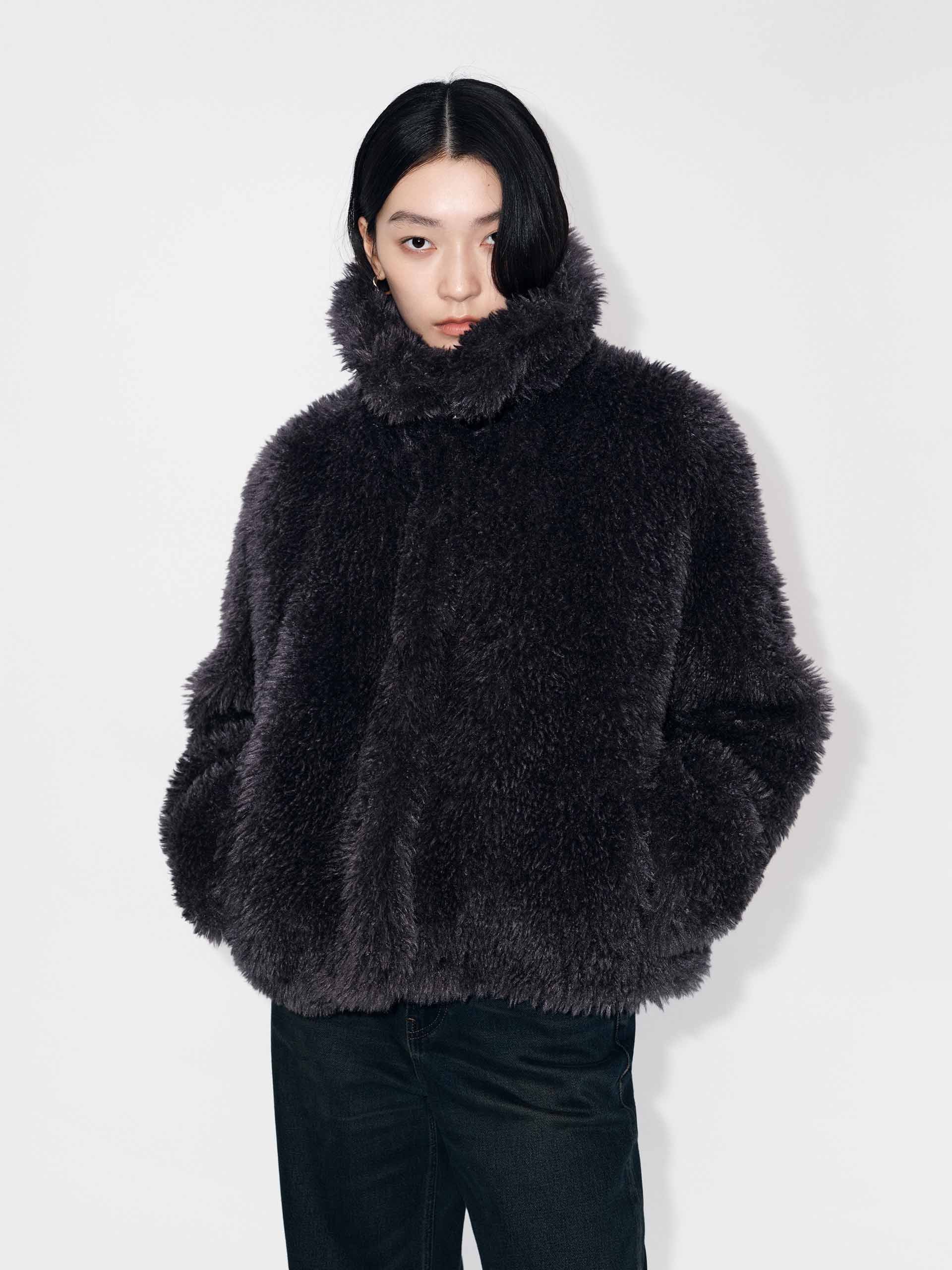 Faux Fur Cropped Coat
