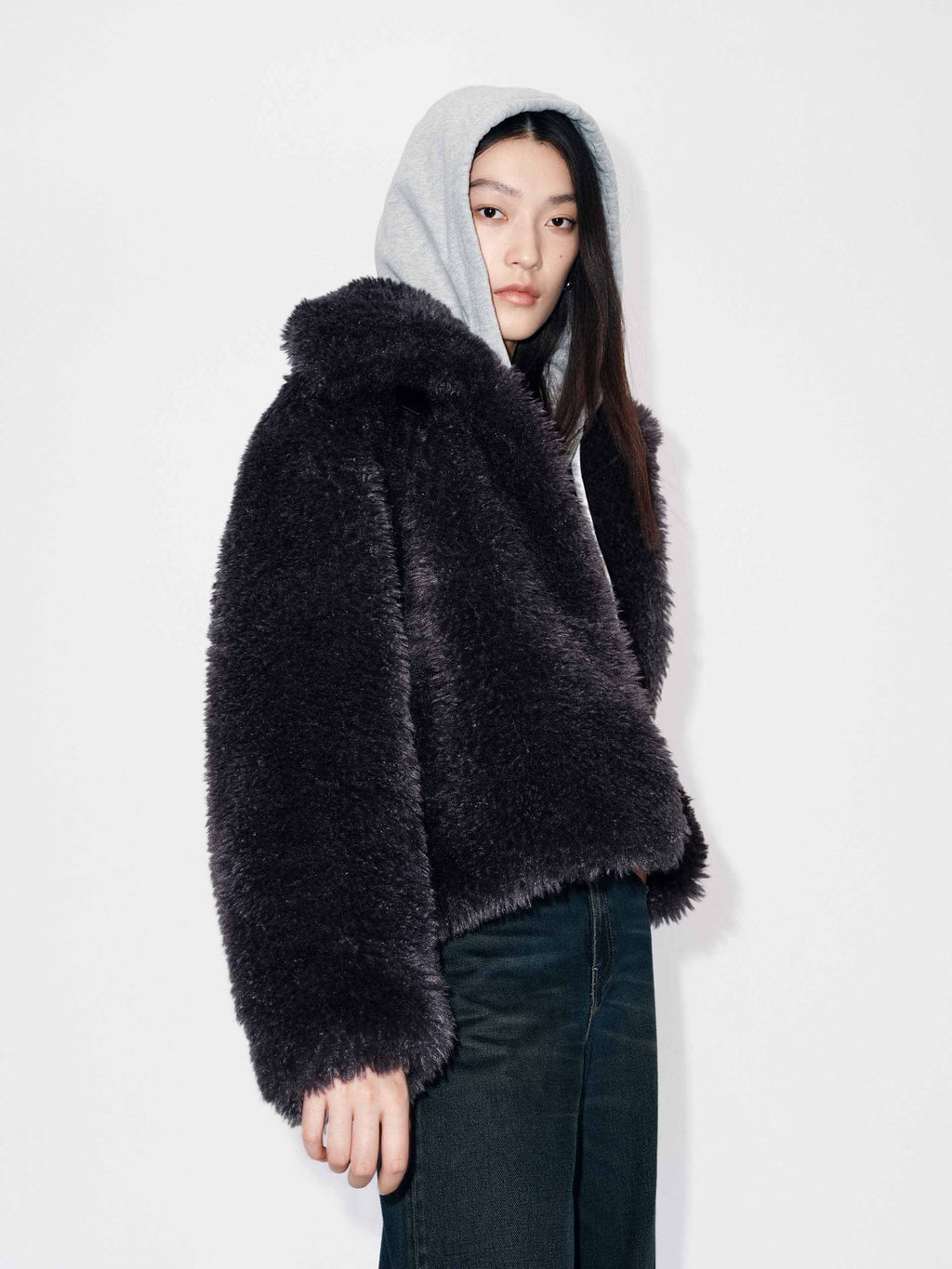 Faux Fur Cropped Coat