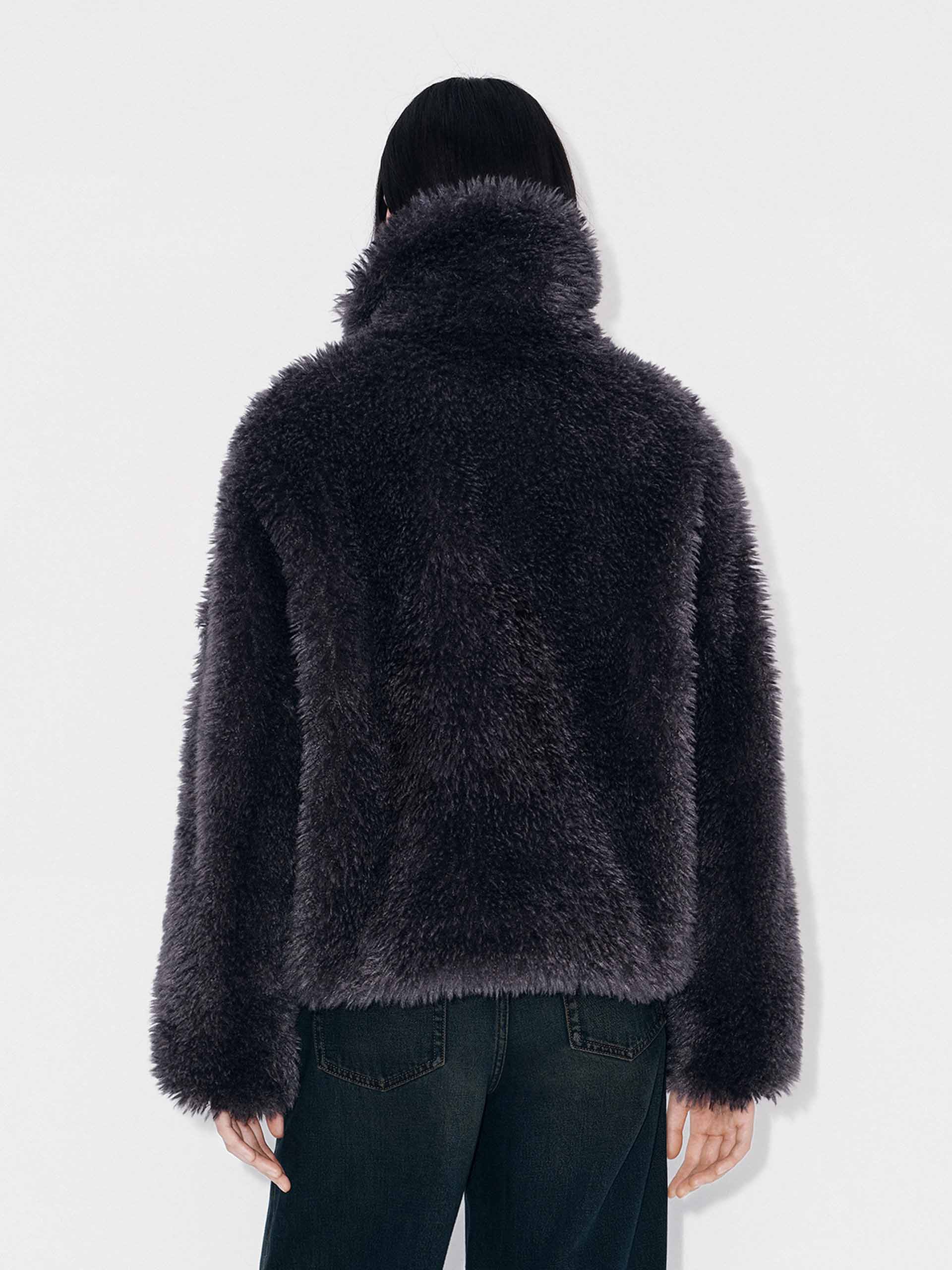 Faux Fur Cropped Coat
