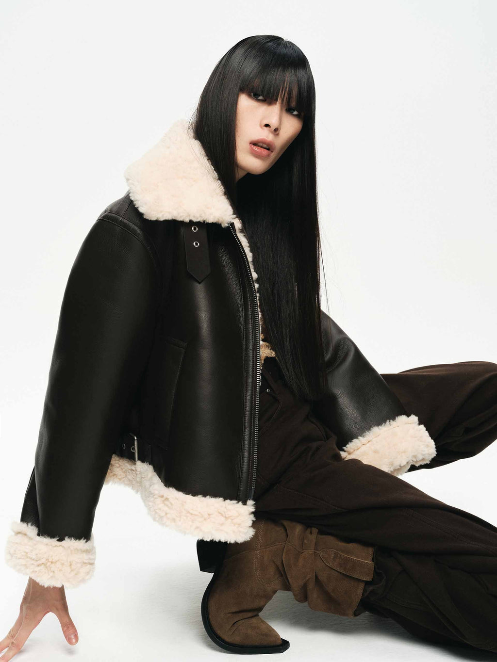 Faux Shearling Detail Coat