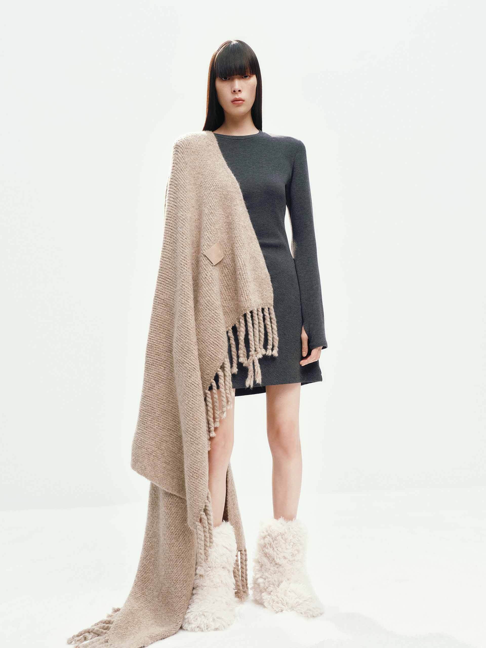 Side Pleated Mini Dress