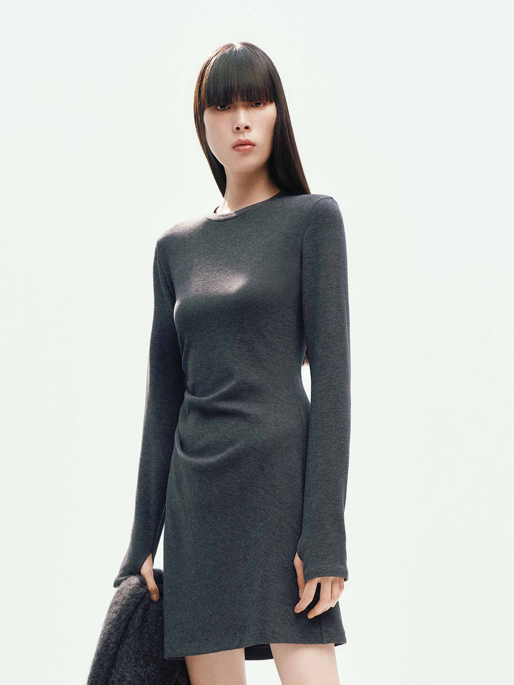 Side Pleated Mini Dress