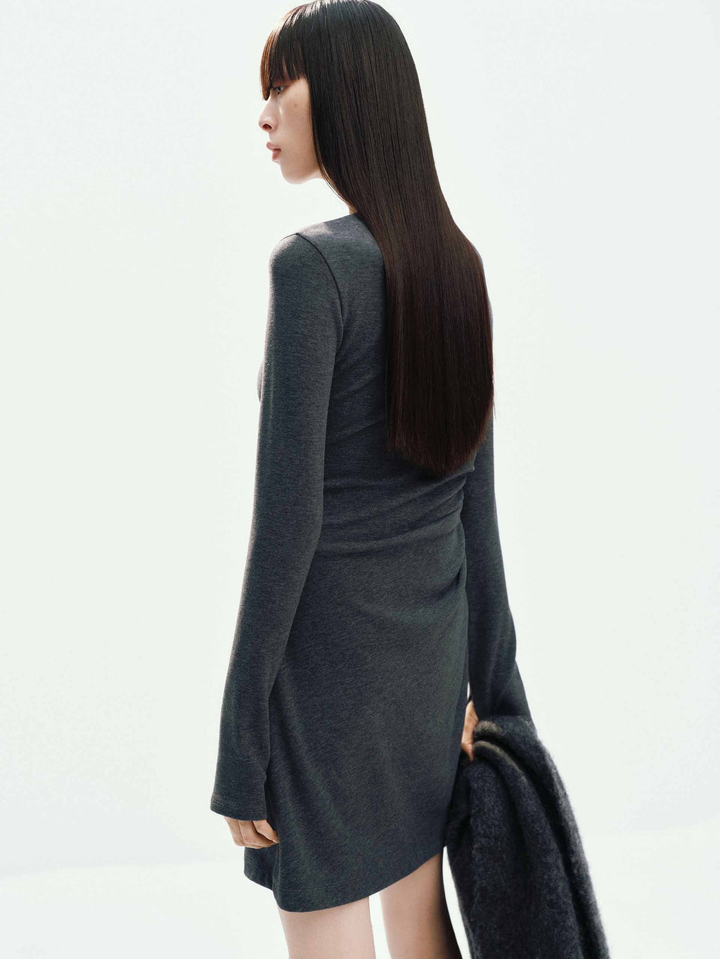 Side Pleated Mini Dress