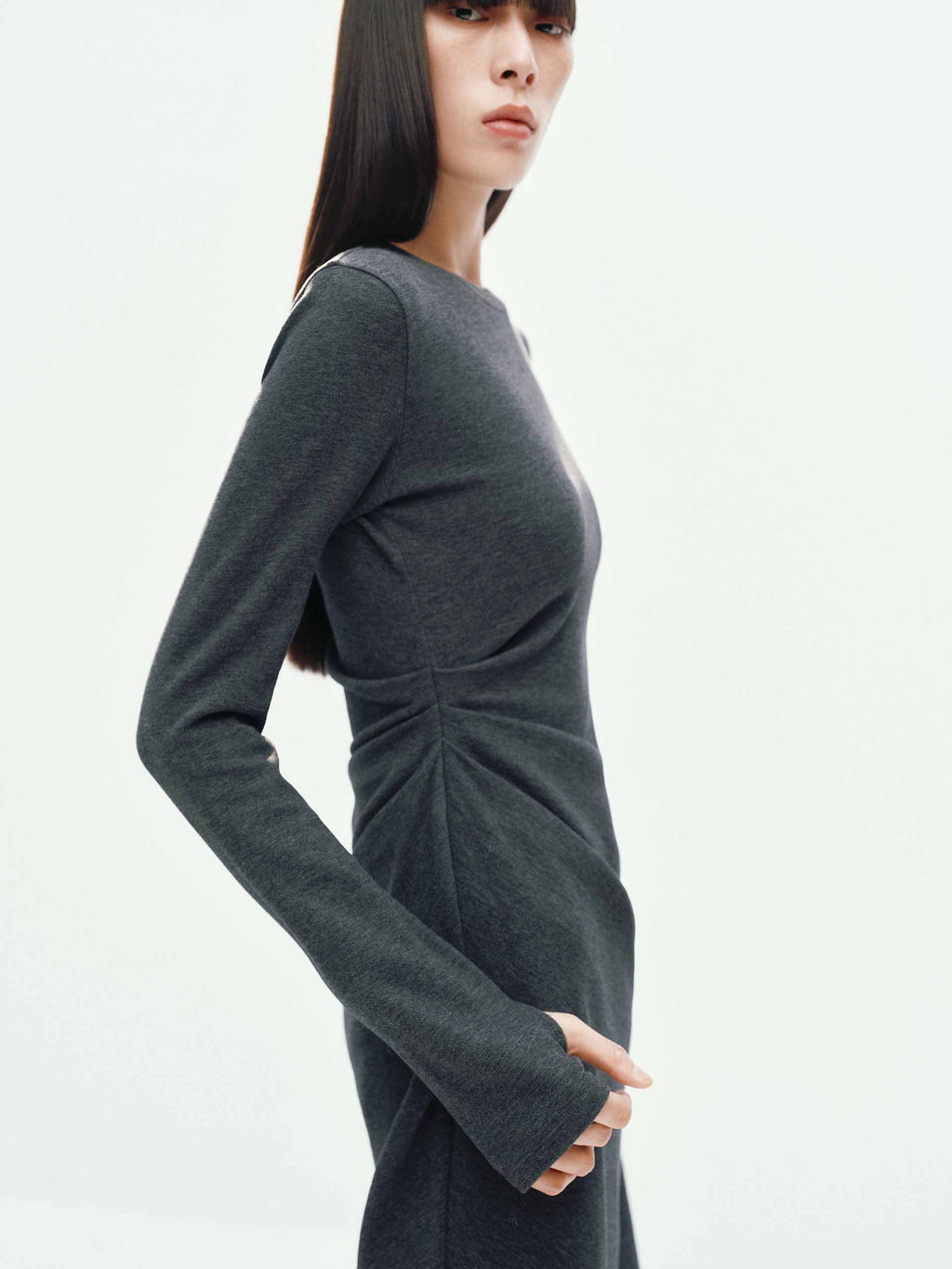 Side Pleated Mini Dress