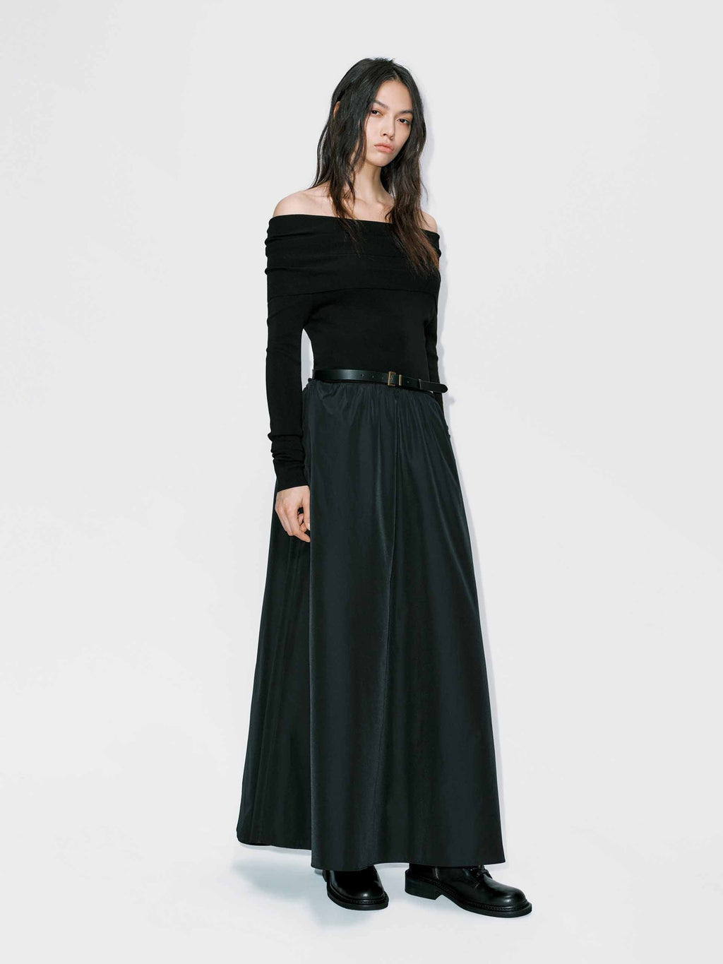 Belted Off Shoulder Dress