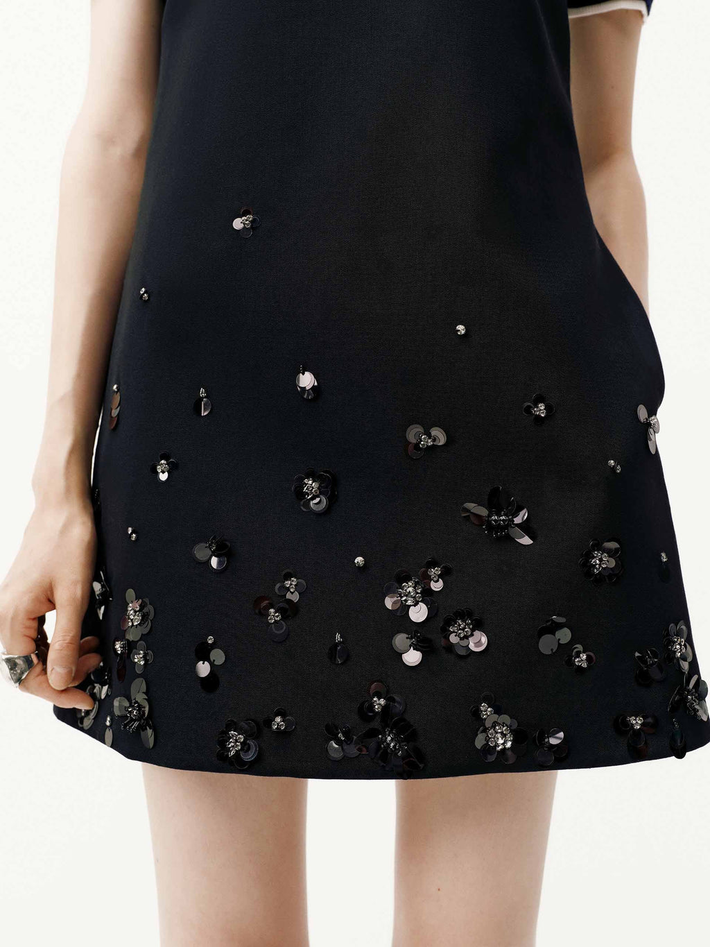 Sequin Hem Sleeveless Dress