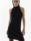 Black Rhinestone Sleeveless Dress