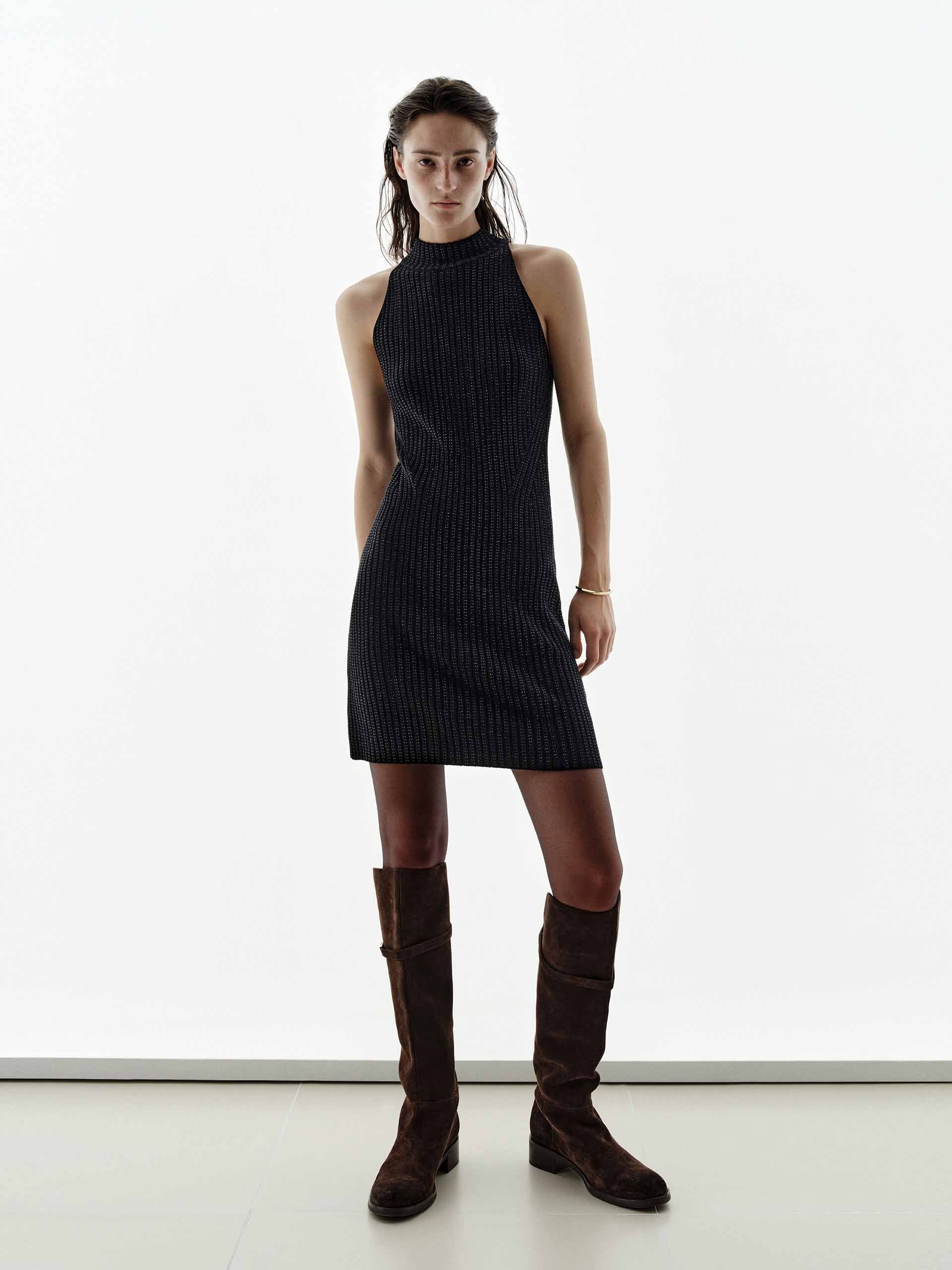 Black Rhinestone Sleeveless Dress