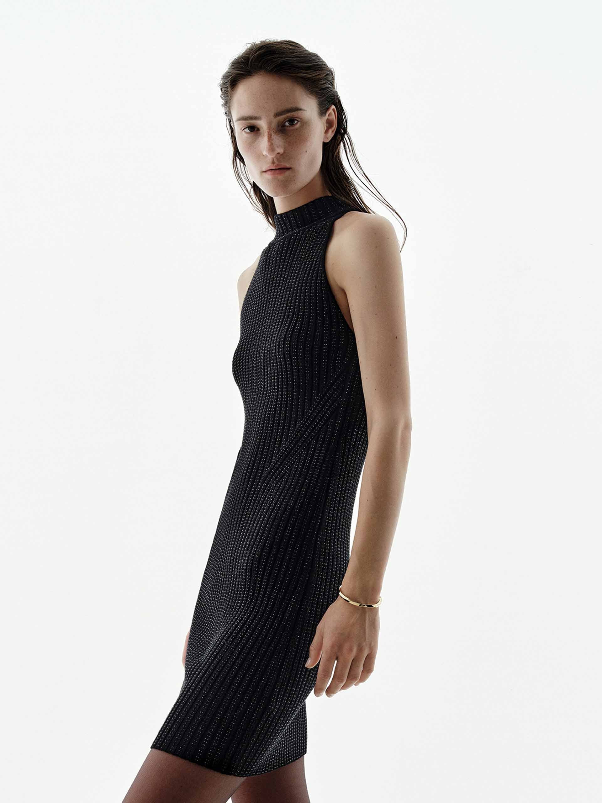 Black Rhinestone Sleeveless Dress