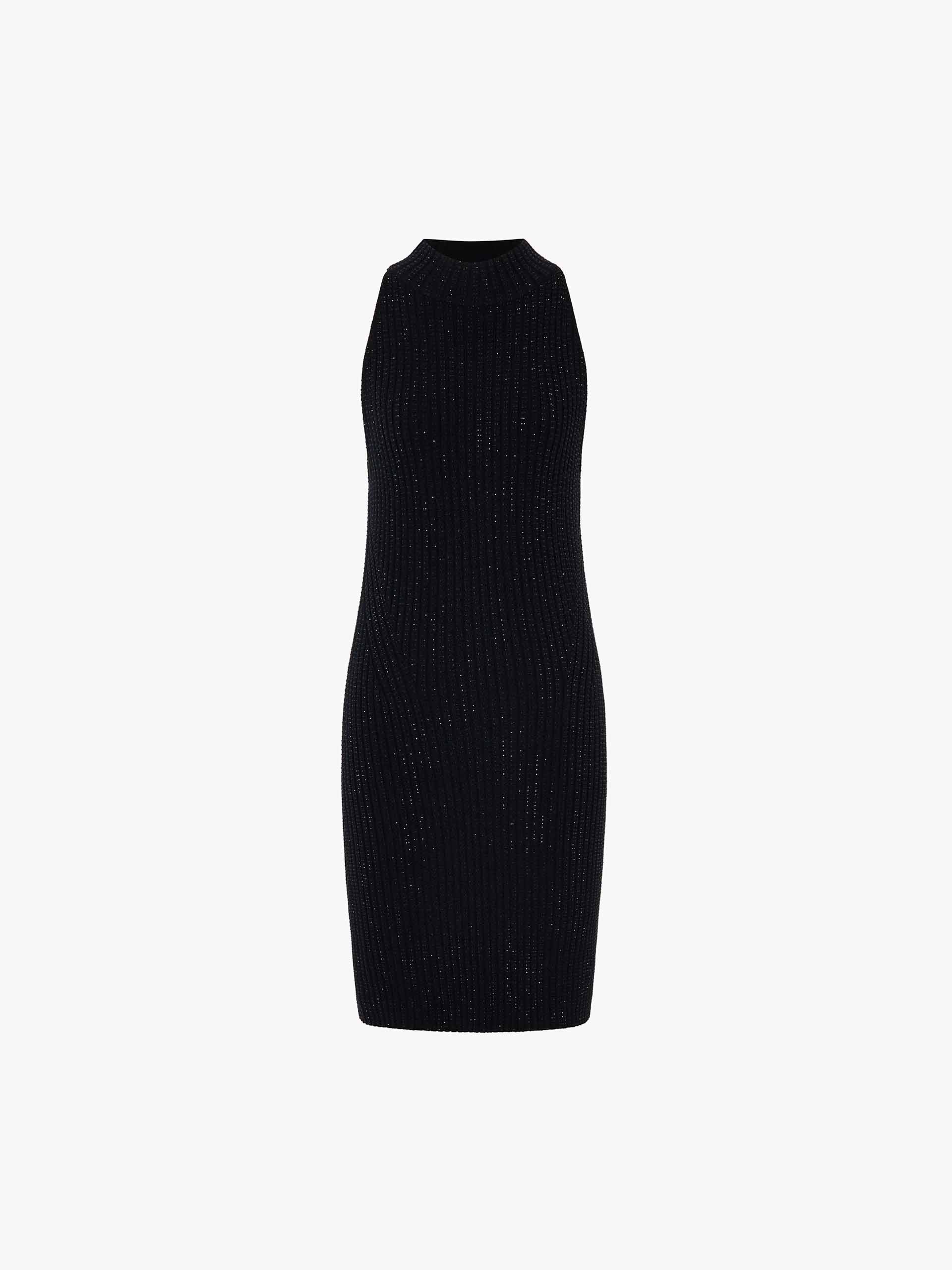 Black Rhinestone Sleeveless Dress
