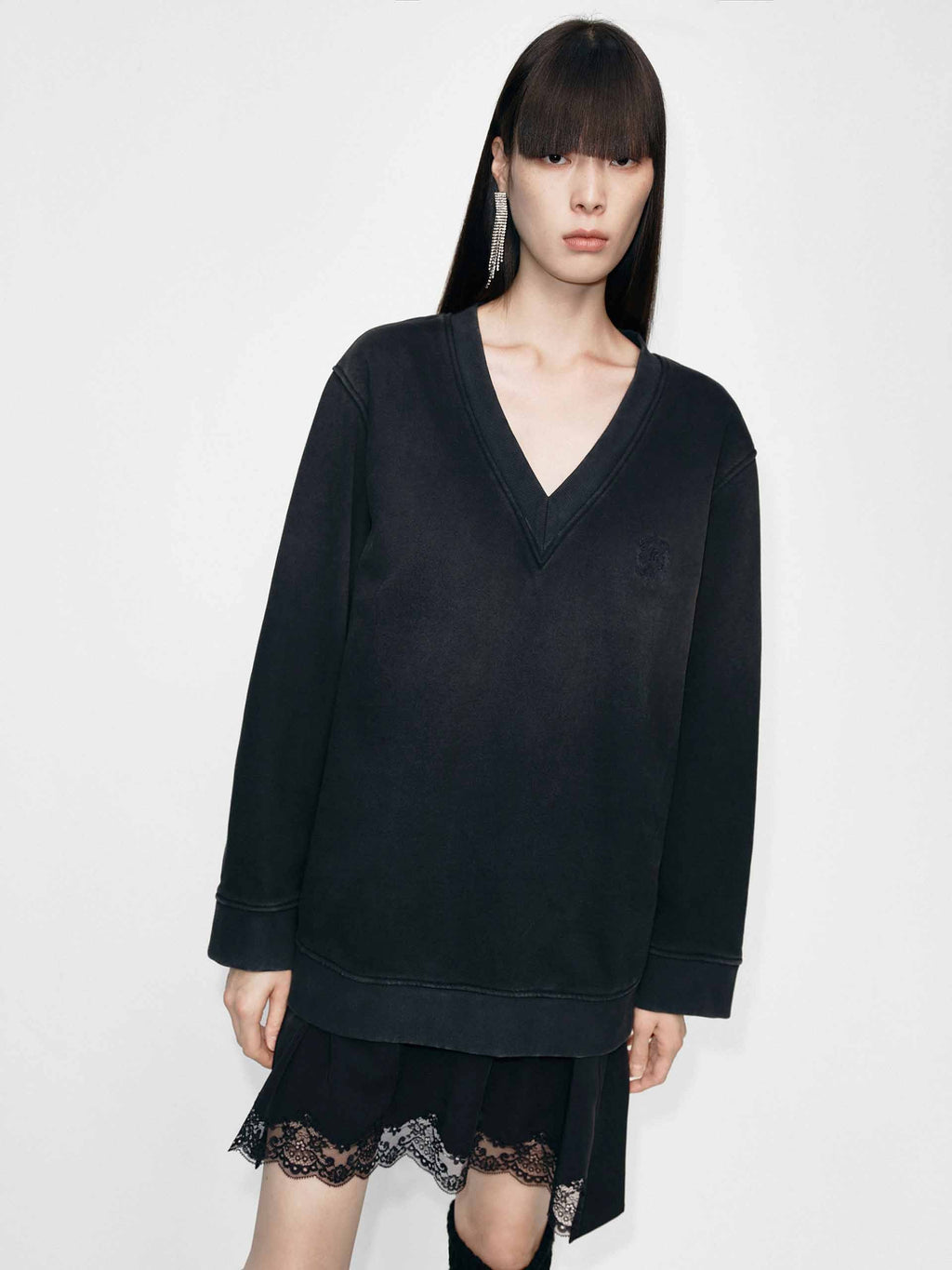 Lace Hem Cotton Dress
