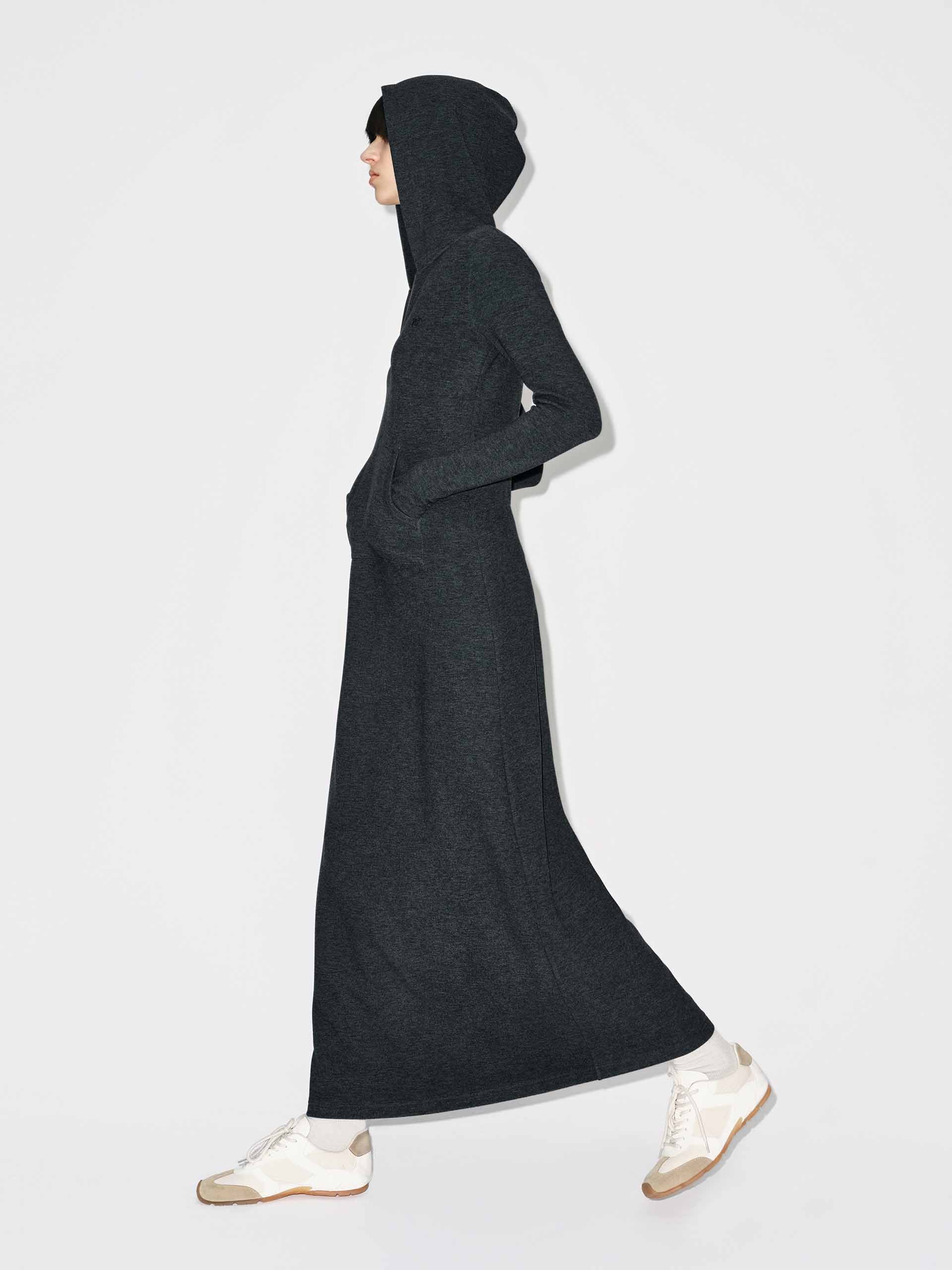 Fitted Hooded Maxi Dress