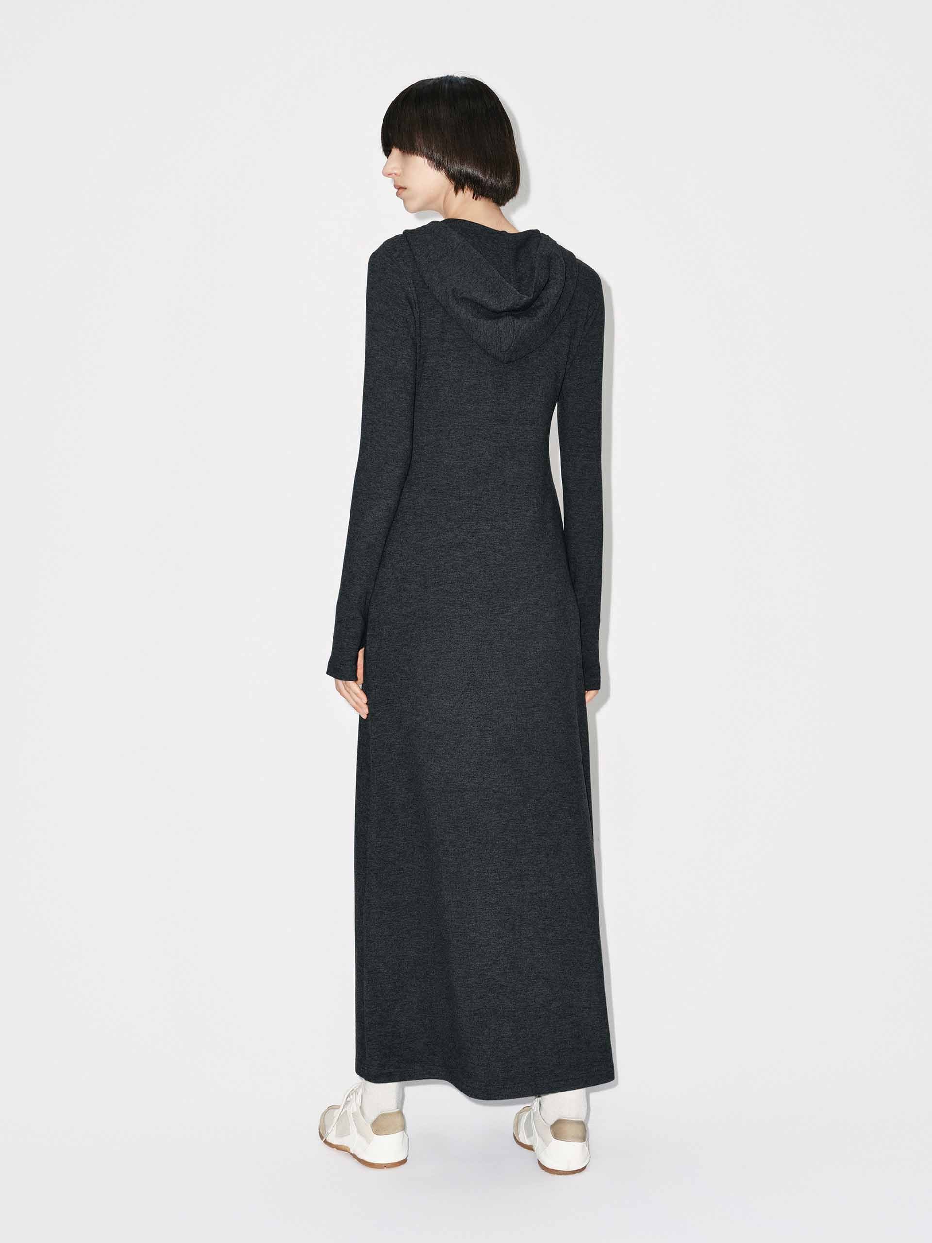 Fitted Hooded Maxi Dress