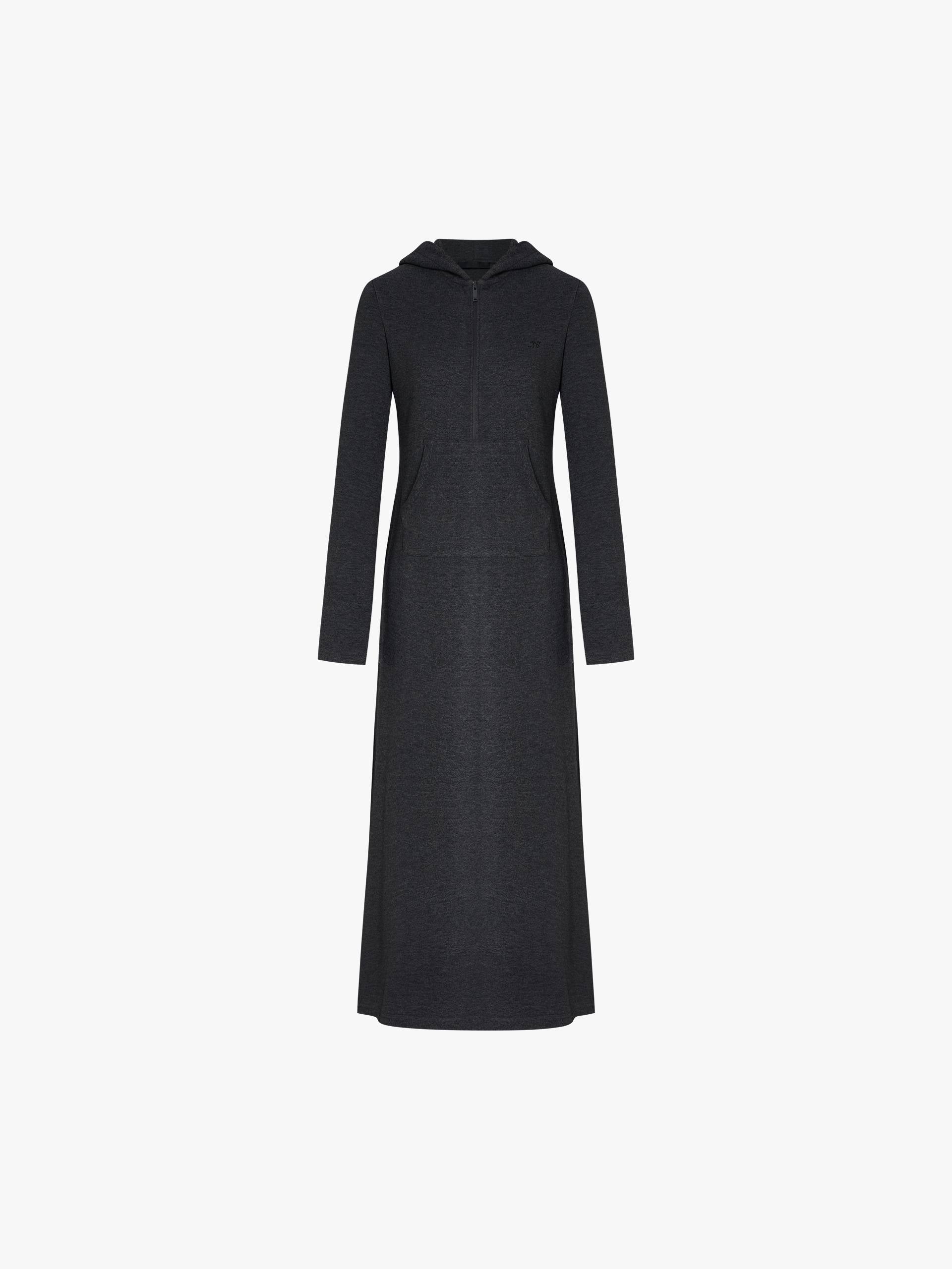 Fitted Hooded Maxi Dress