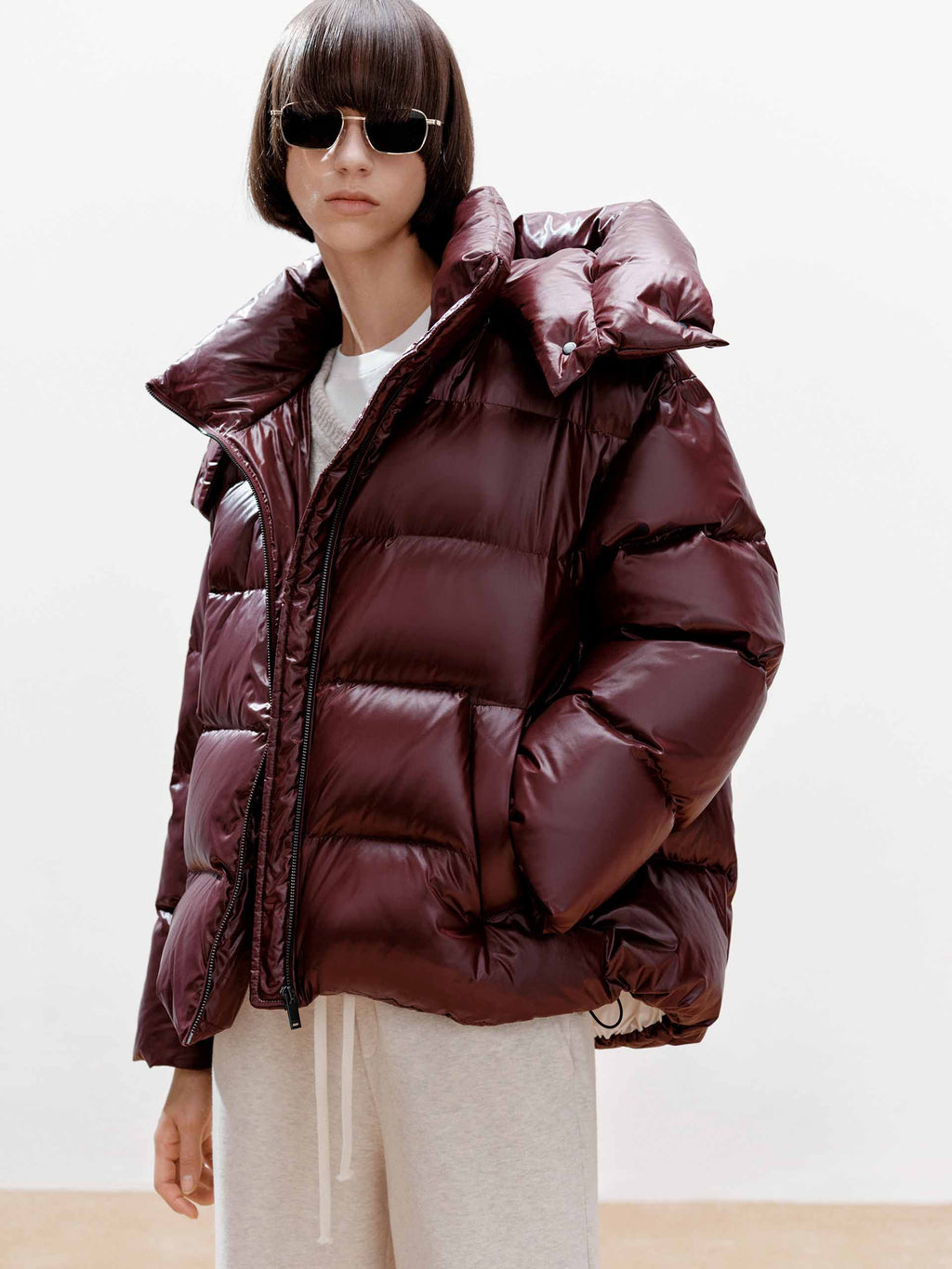 Hooded Puffy Down Jacket