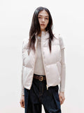 Logo Print Cropped Down Jacket