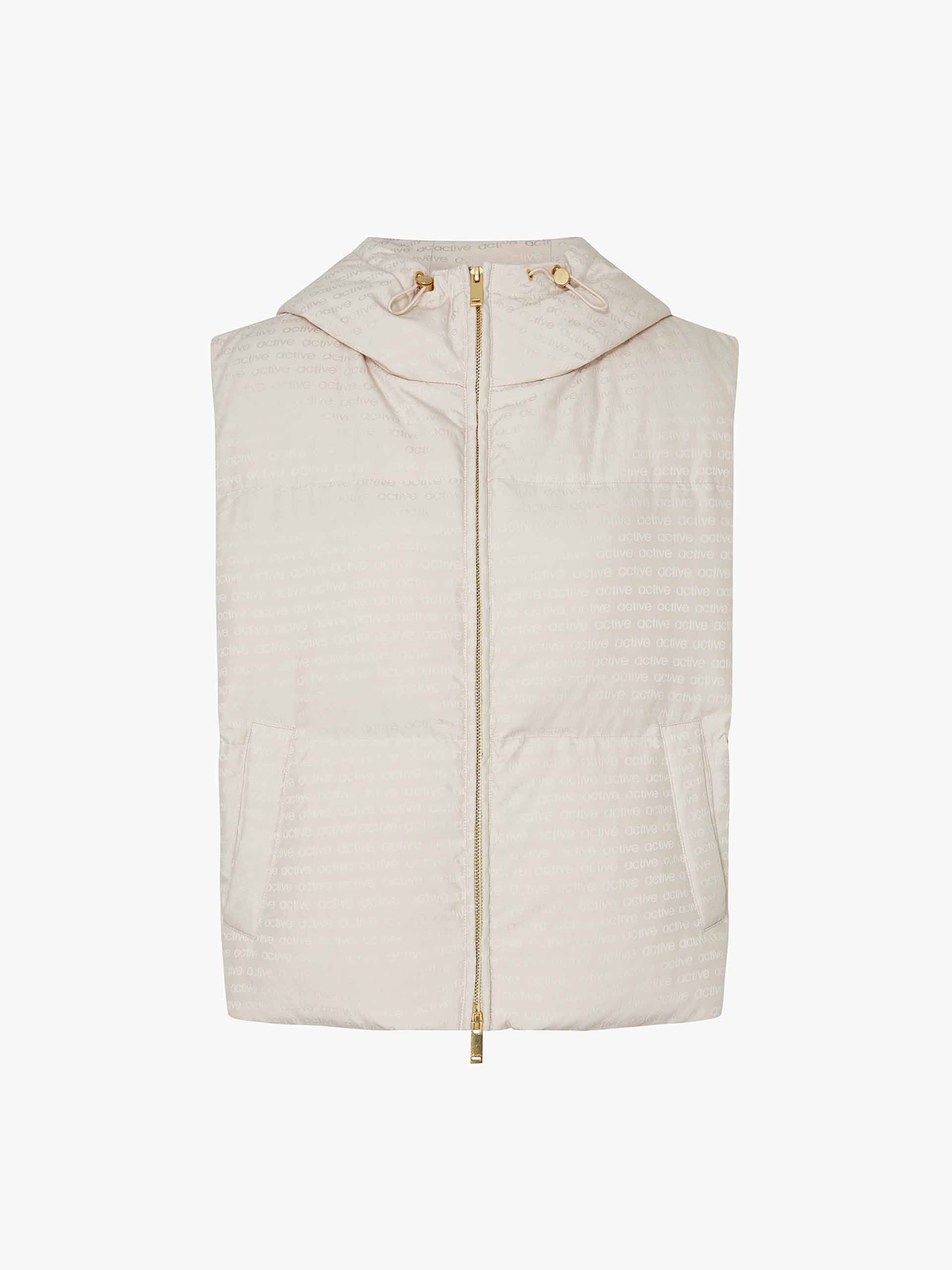 Logo Print Cropped Down Jacket