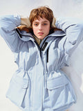 Wool Collar Hooded Down Jacket