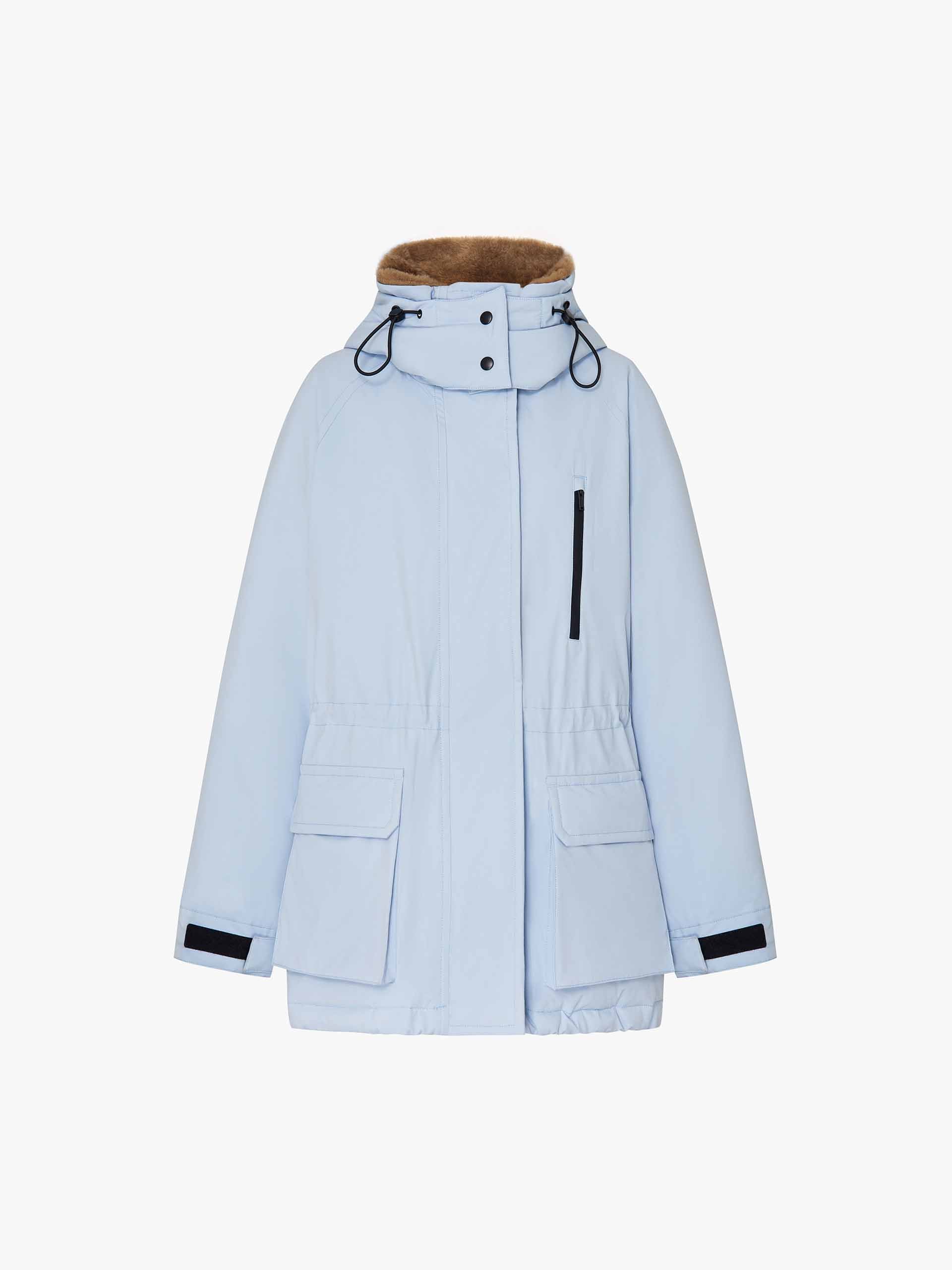 Wool Collar Hooded Down Jacket