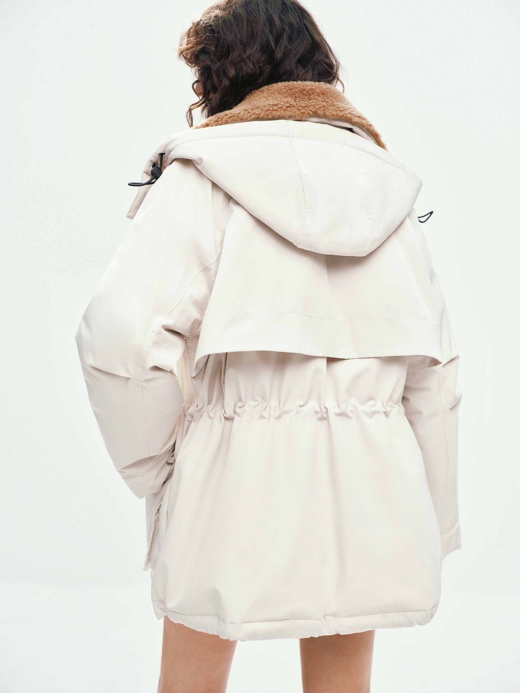 Wool Collar Hooded Down Jacket