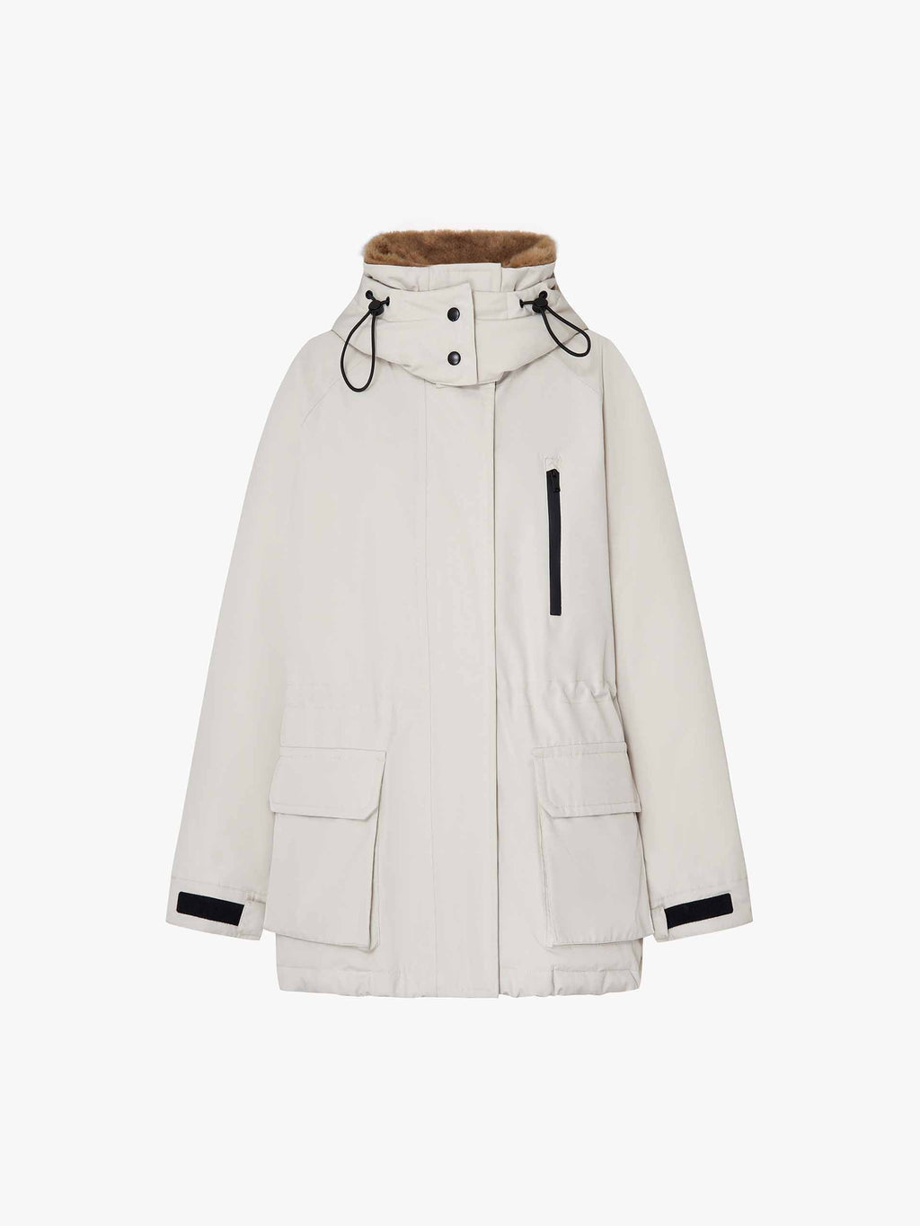 Wool Collar Hooded Down Jacket