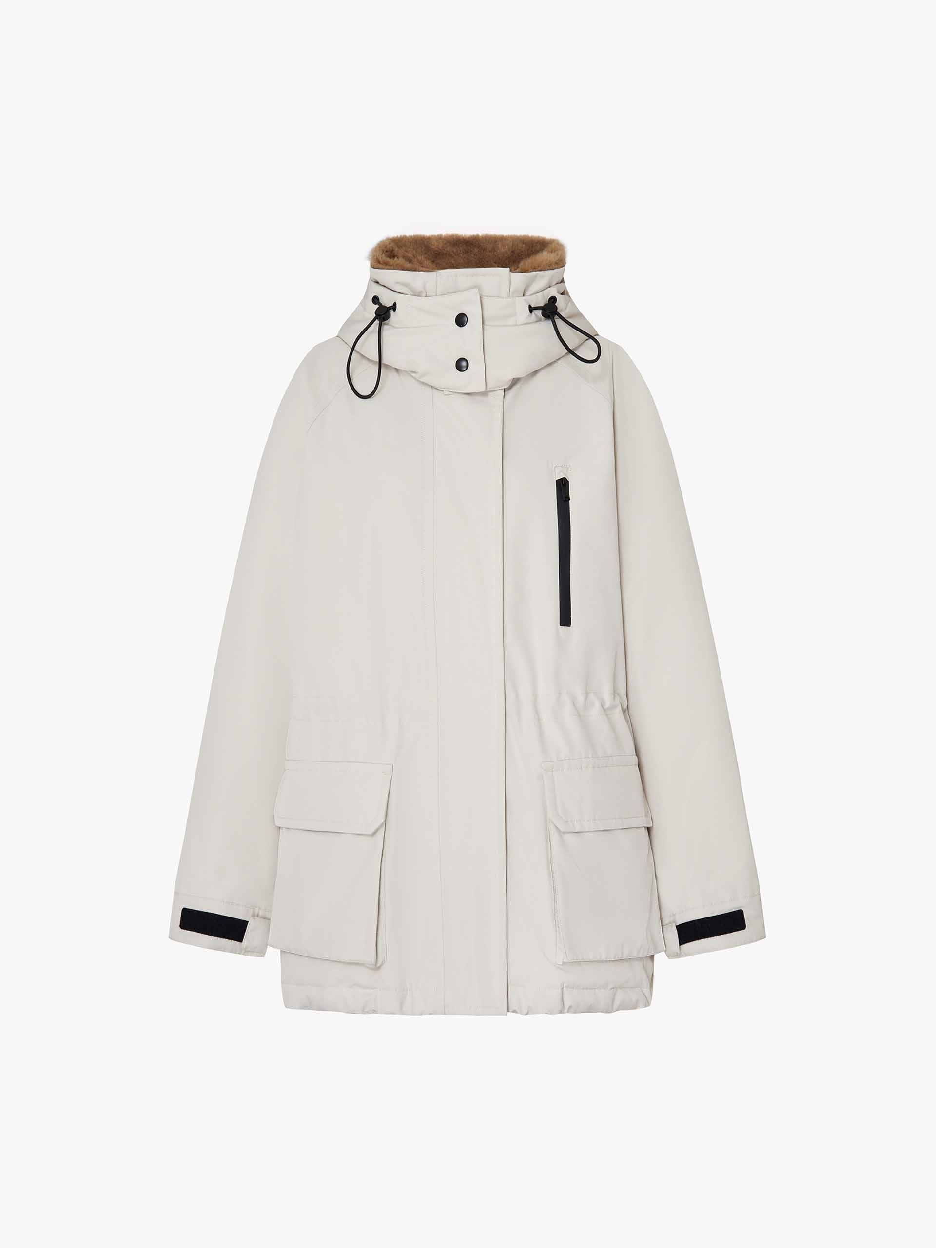 Wool Collar Hooded Down Jacket