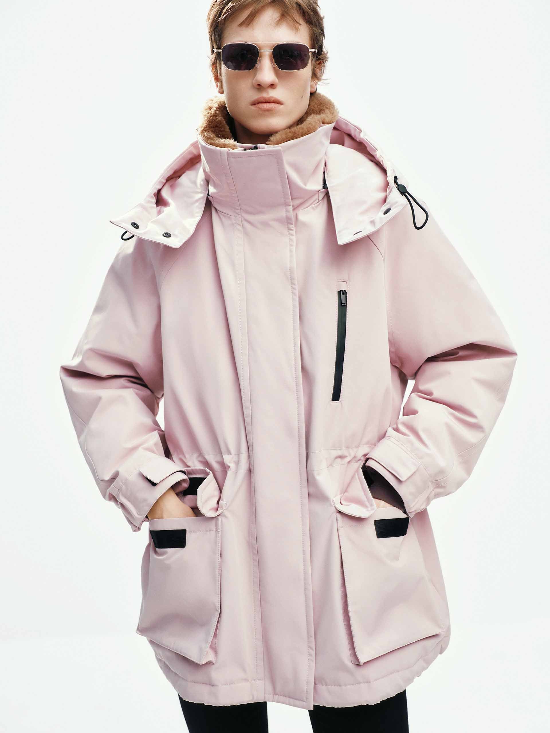 Wool Collar Hooded Down Jacket