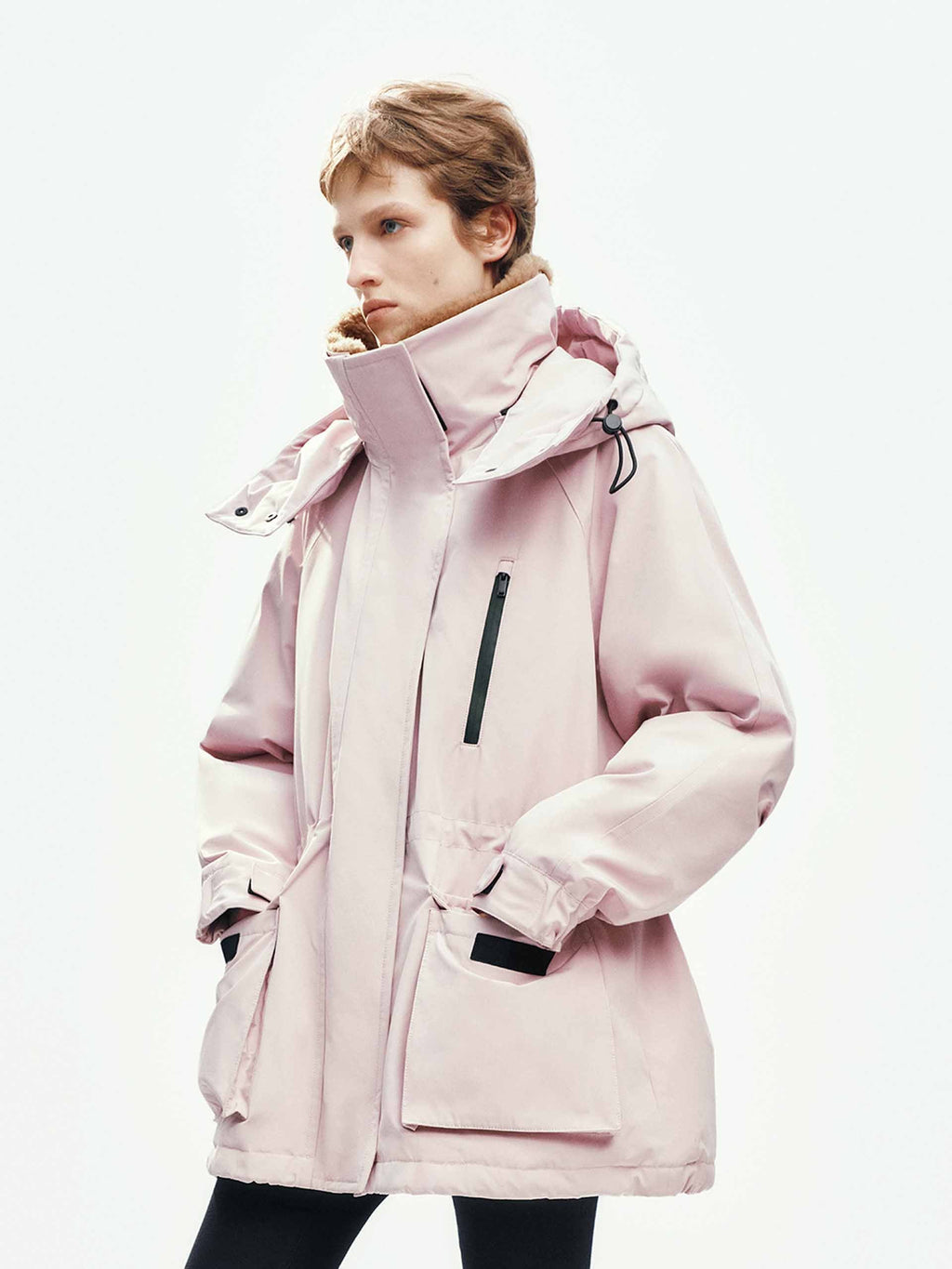 Wool Collar Hooded Down Jacket
