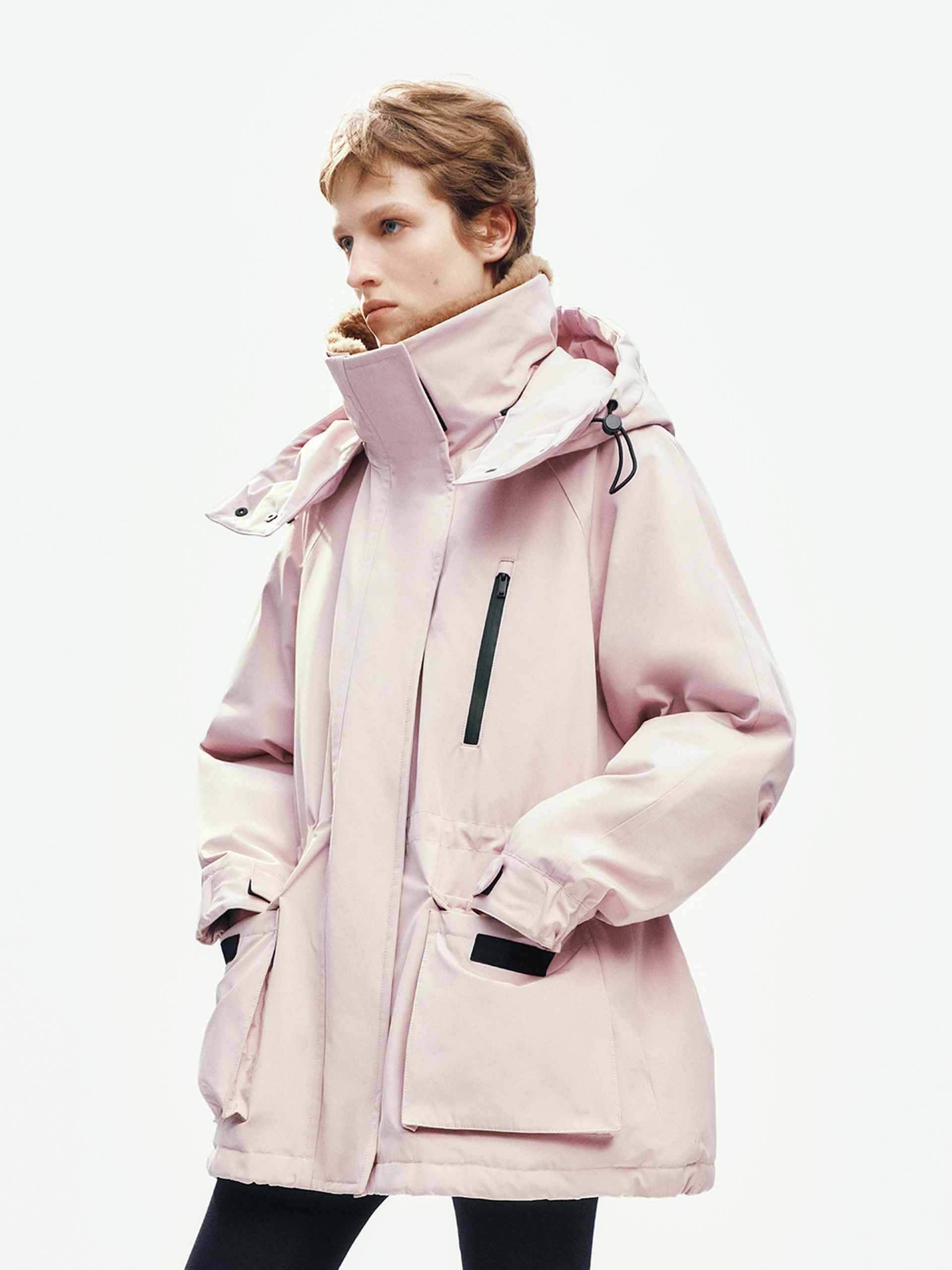 Wool Collar Hooded Down Jacket