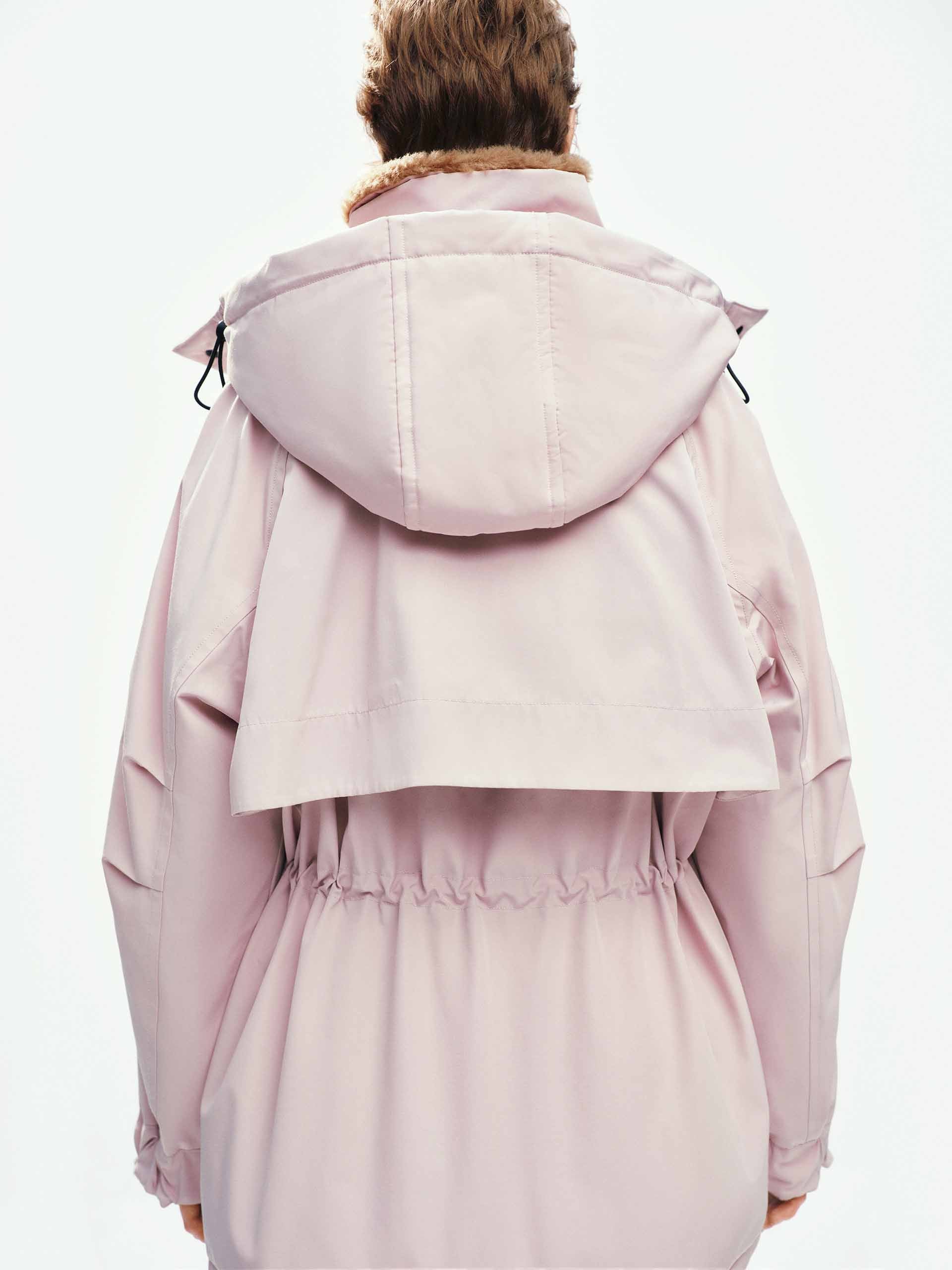 Wool Collar Hooded Down Jacket
