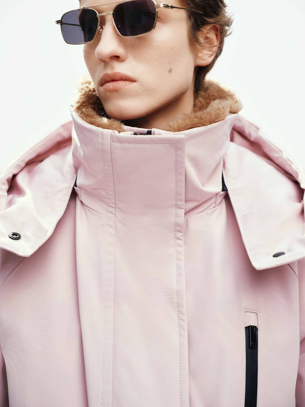 Wool Collar Hooded Down Jacket