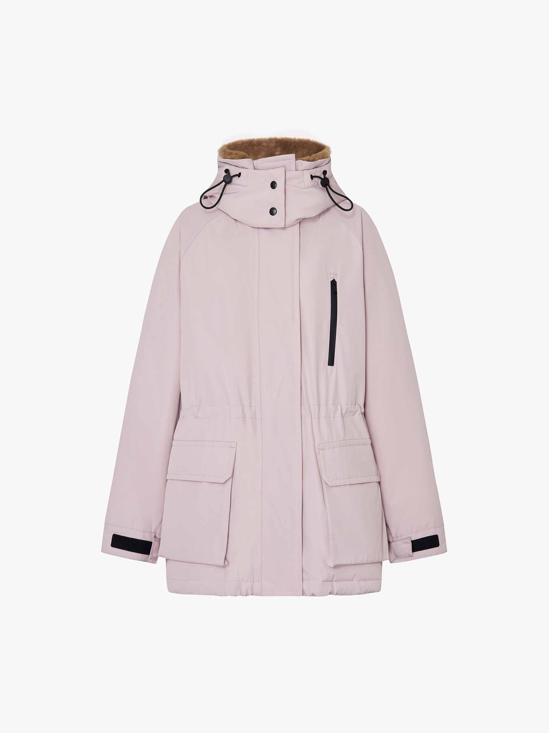 Wool Collar Hooded Down Jacket