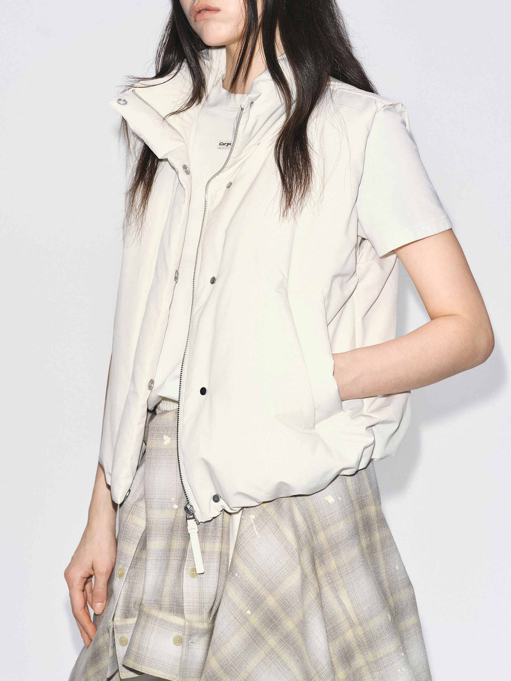 Sleeveless Cropped Down Jacket