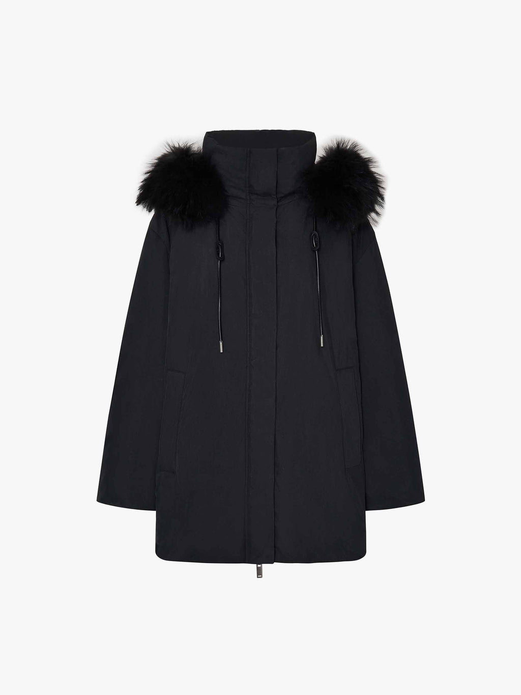 Fur Strip Hooded Down Jacket