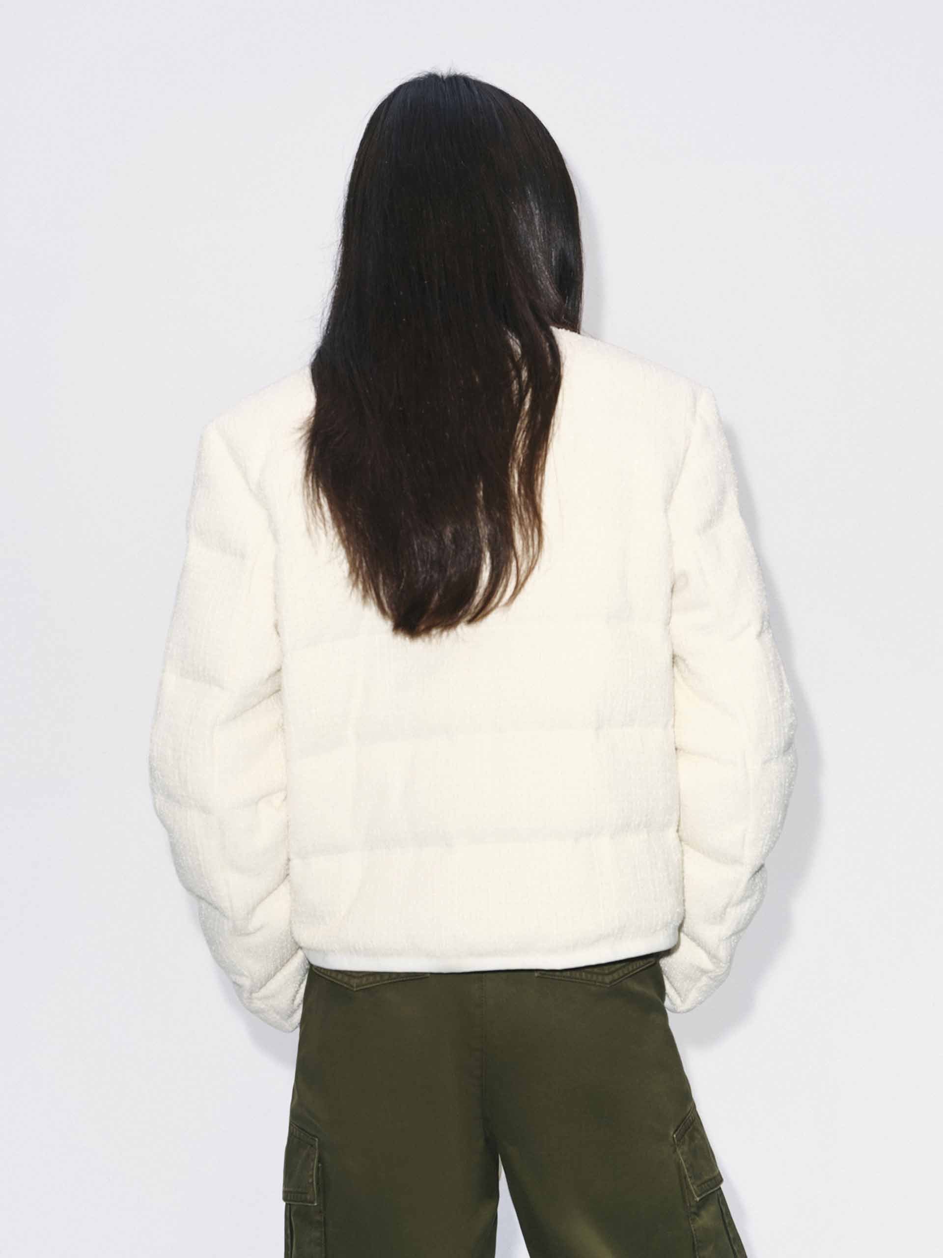 Collarless Cropped Down Jacket