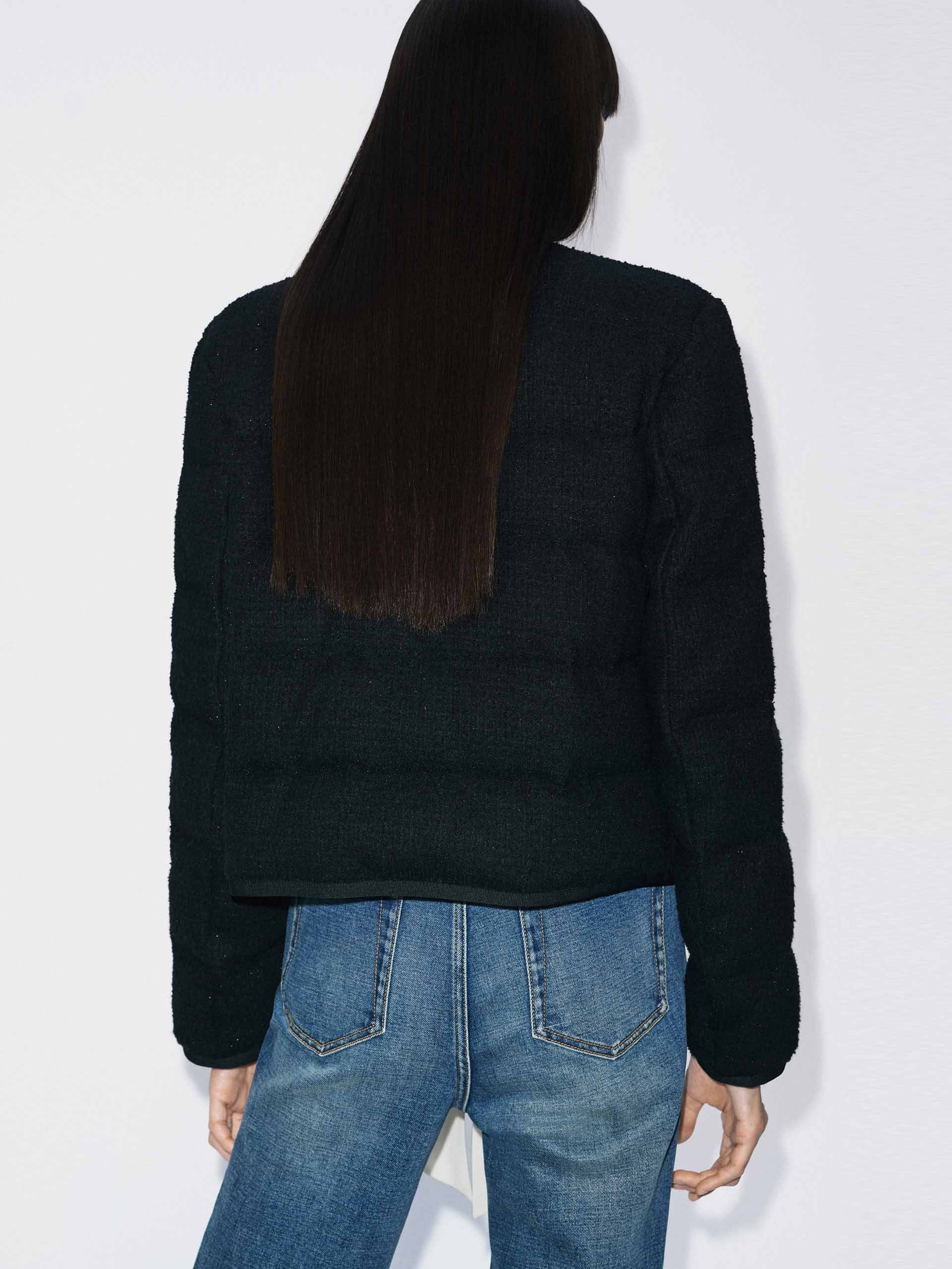 Collarless Cropped Down Jacket