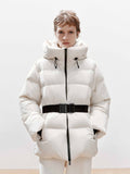 Buckle Hooded Down Jacket