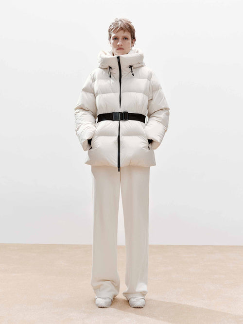 Buckle Hooded Down Jacket