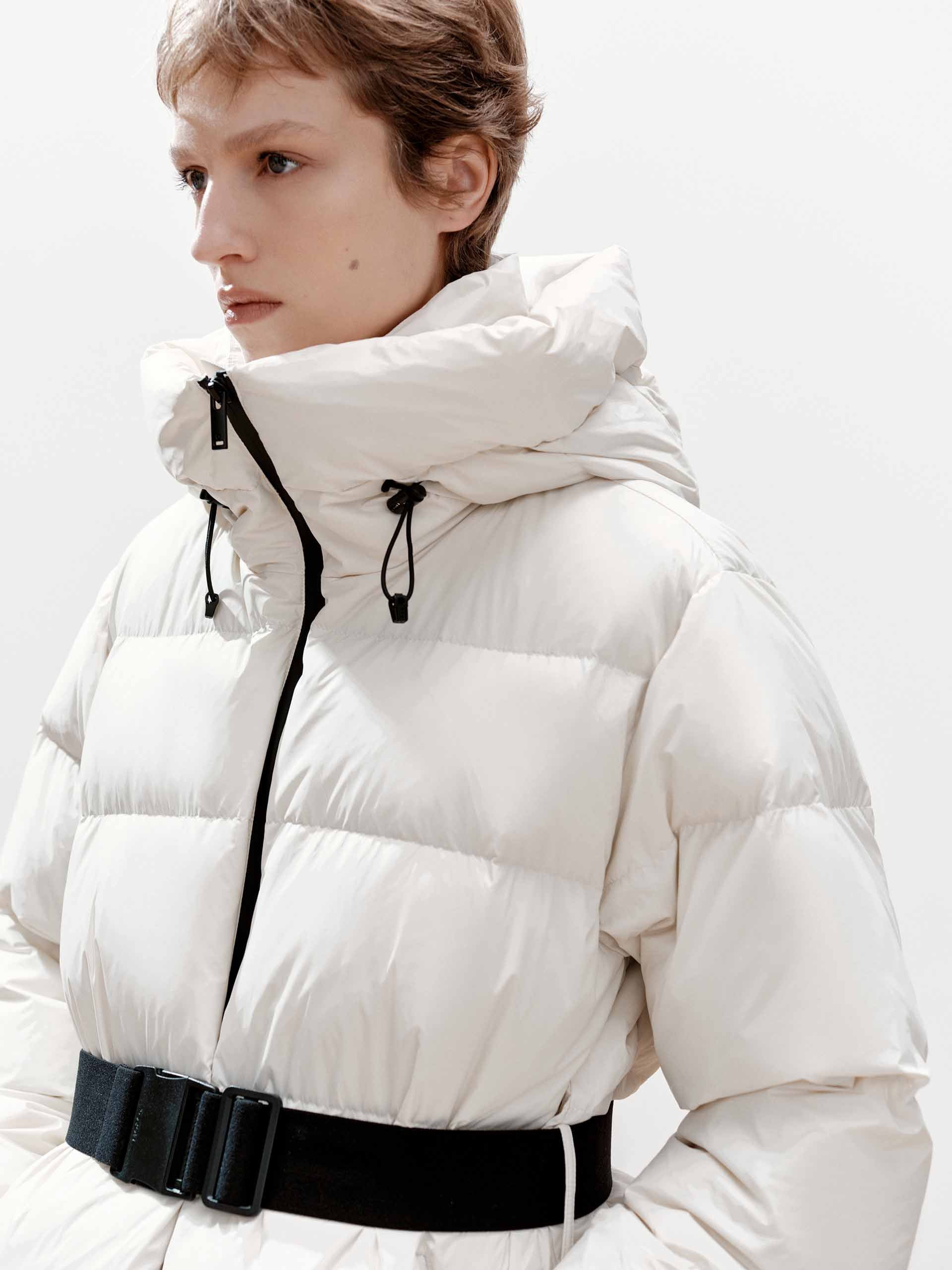 Buckle Hooded Down Jacket
