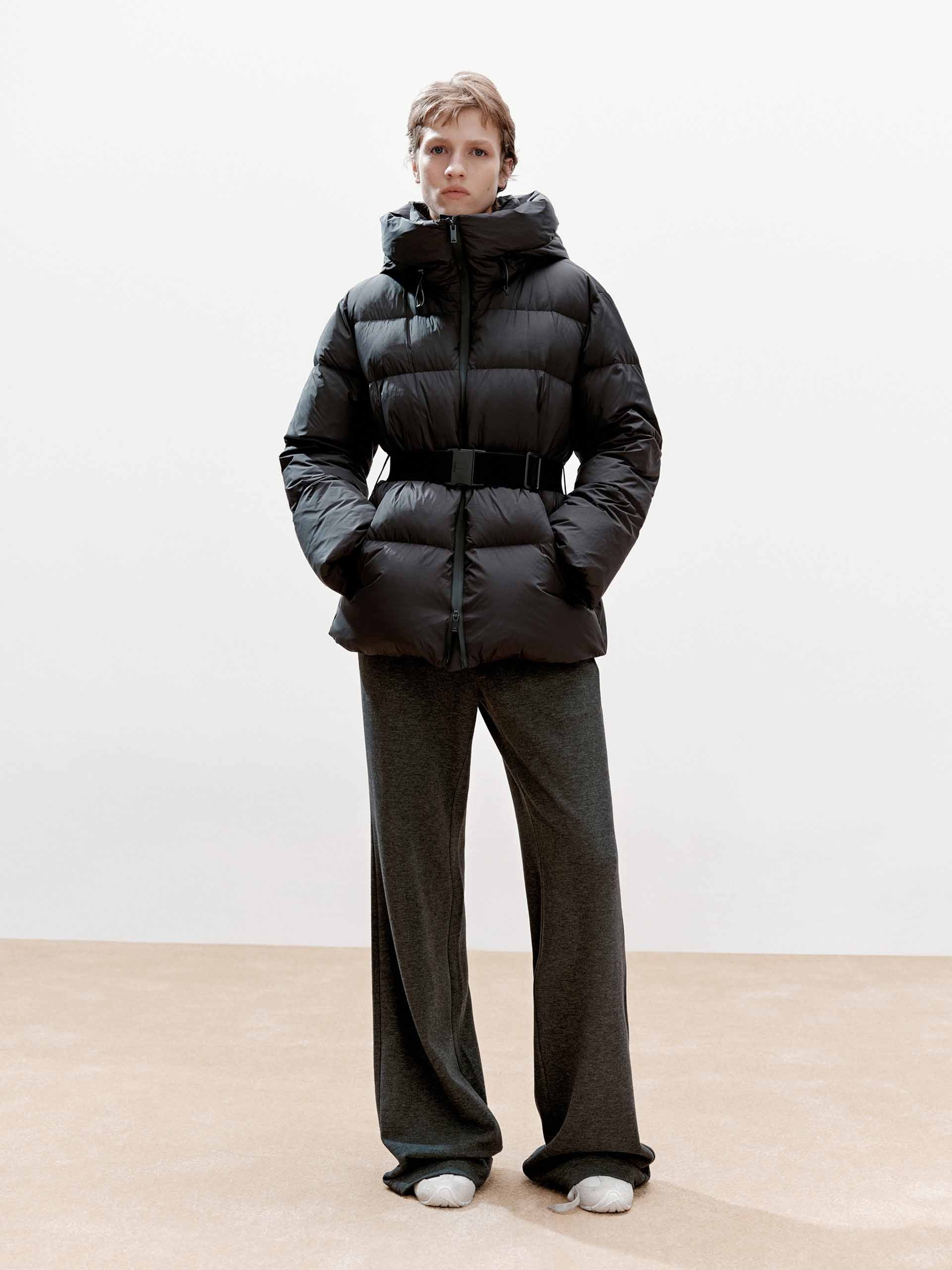 Buckle Hooded Down Jacket