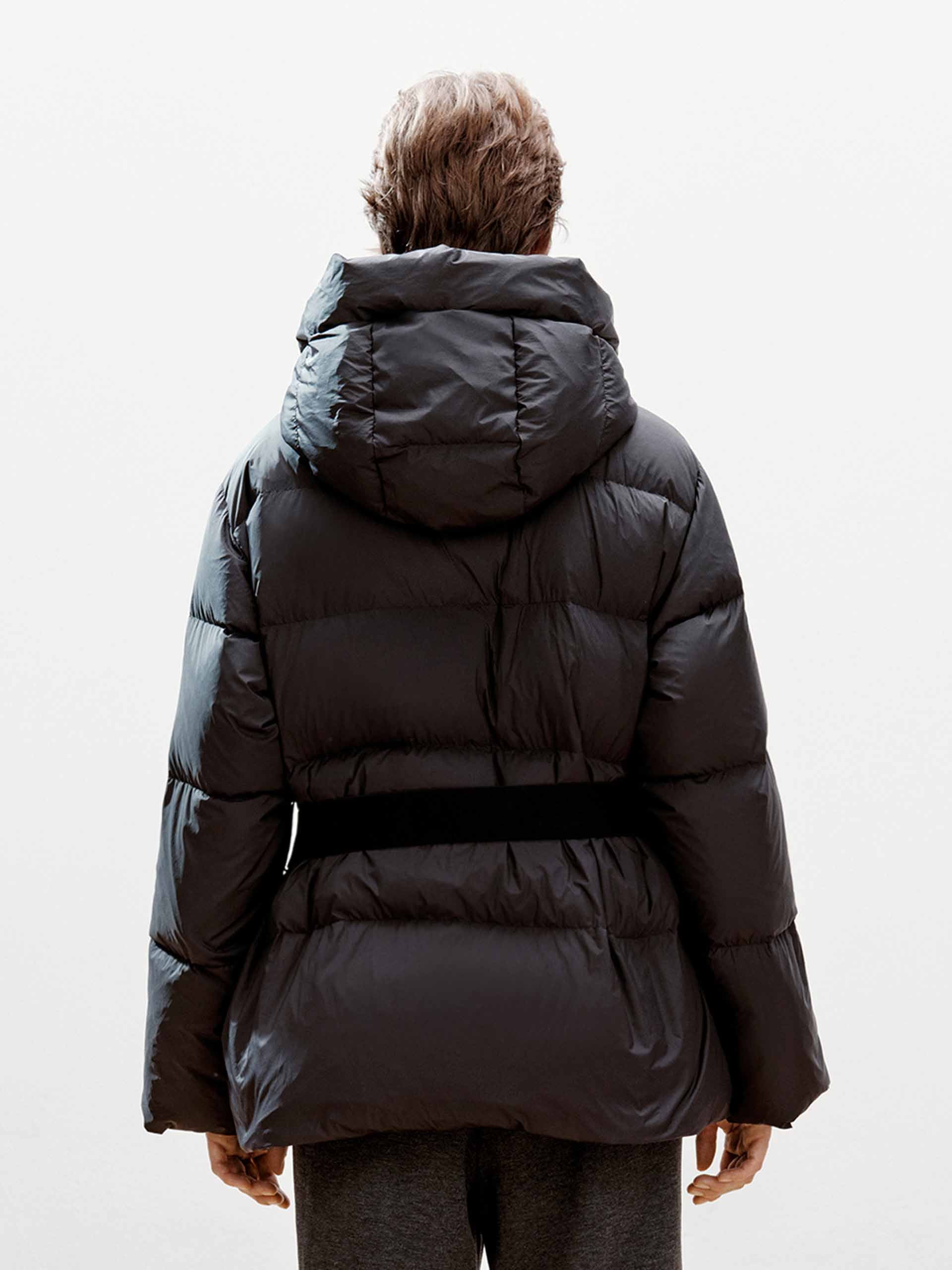 Buckle Hooded Down Jacket