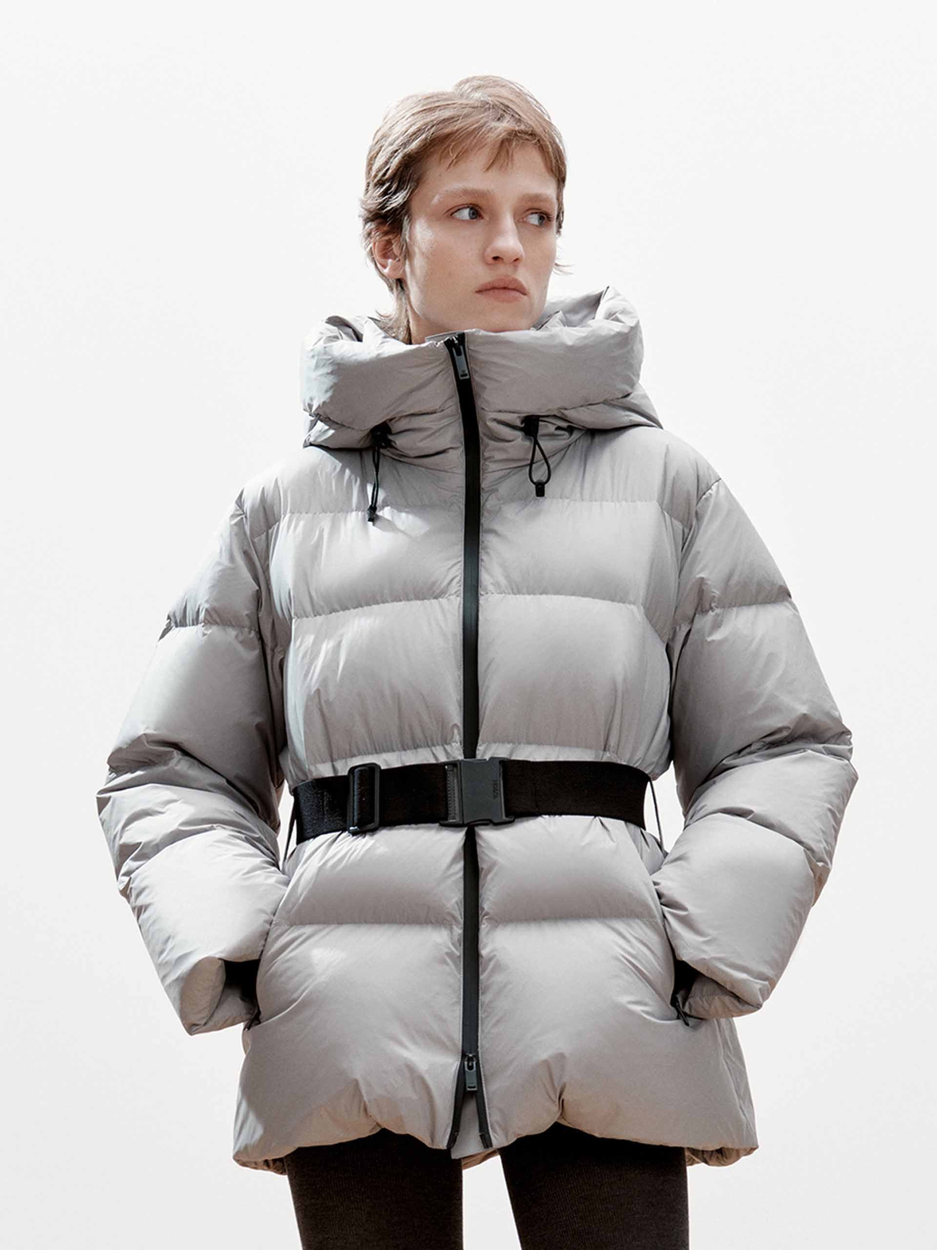 Buckle Hooded Down Jacket