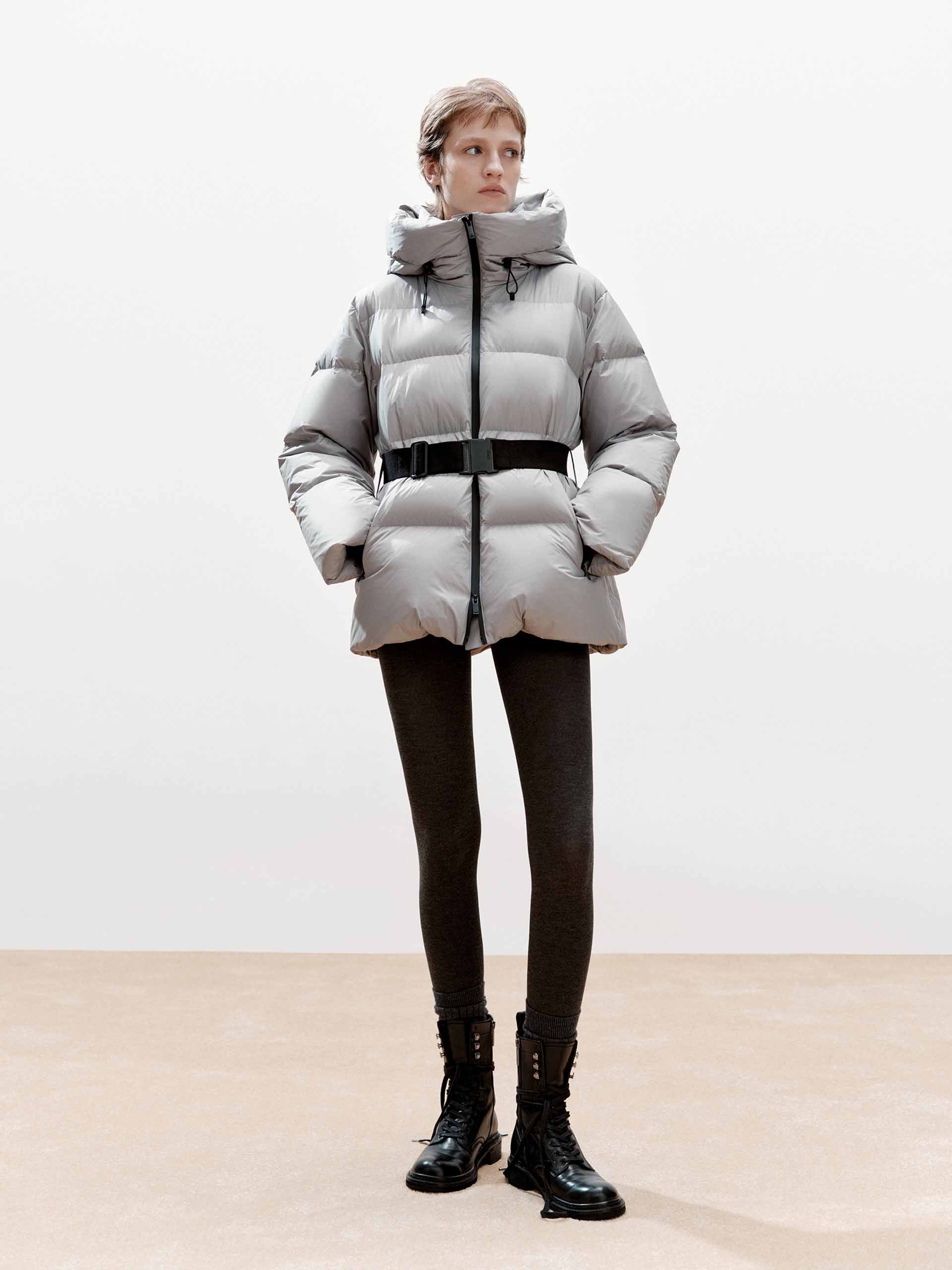 Buckle Hooded Down Jacket