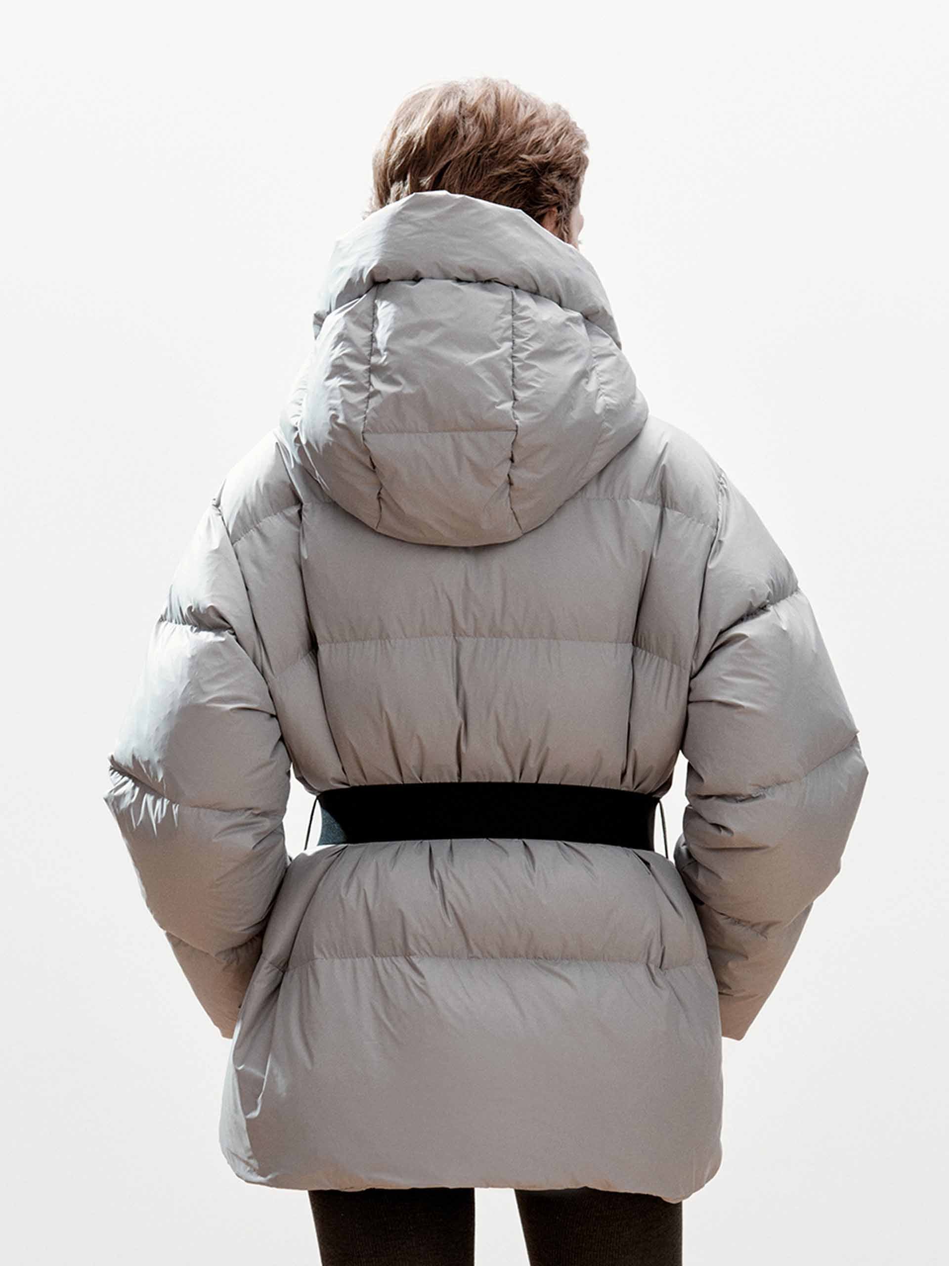 Buckle Hooded Down Jacket