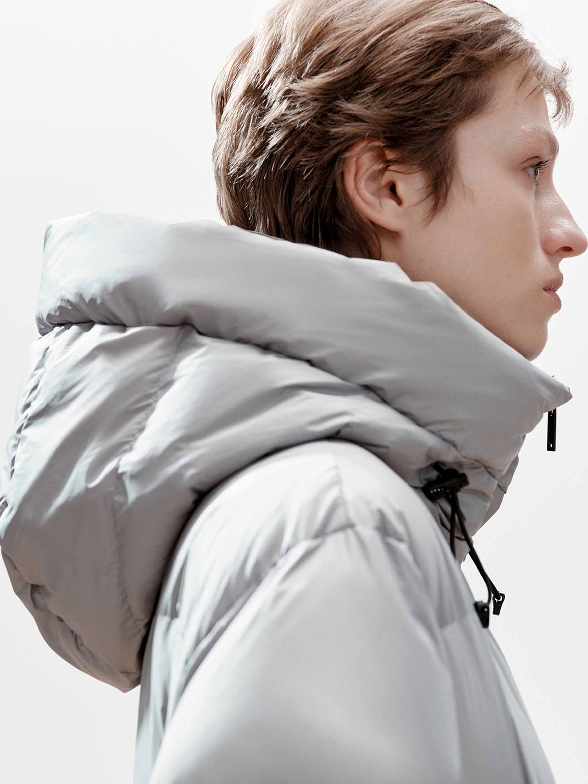 Buckle Hooded Down Jacket